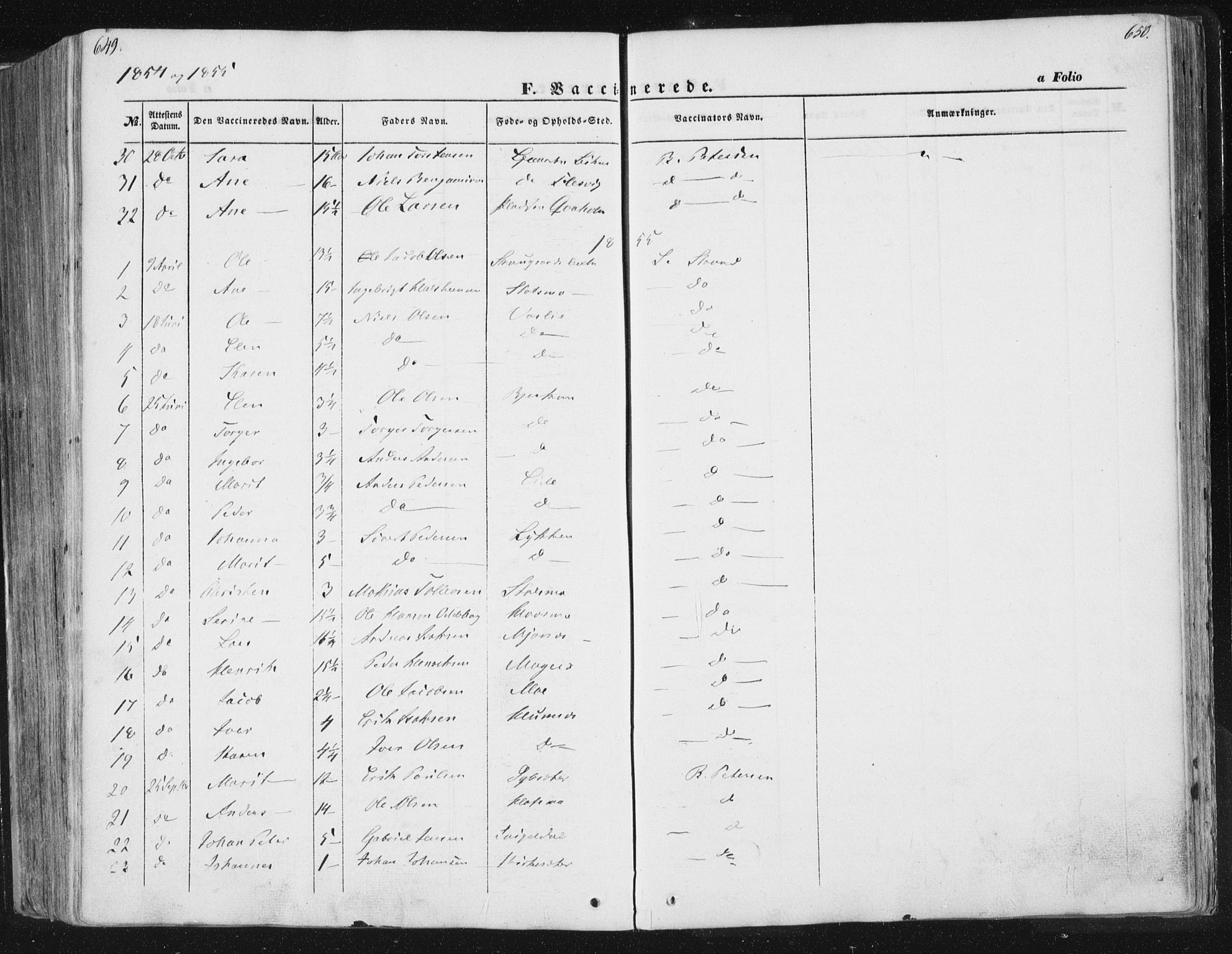 Ministerialprotokoller, klokkerbøker og fødselsregistre - Sør-Trøndelag, SAT/A-1456/630/L0494: Parish register (official) no. 630A07, 1852-1868, p. 649-650
