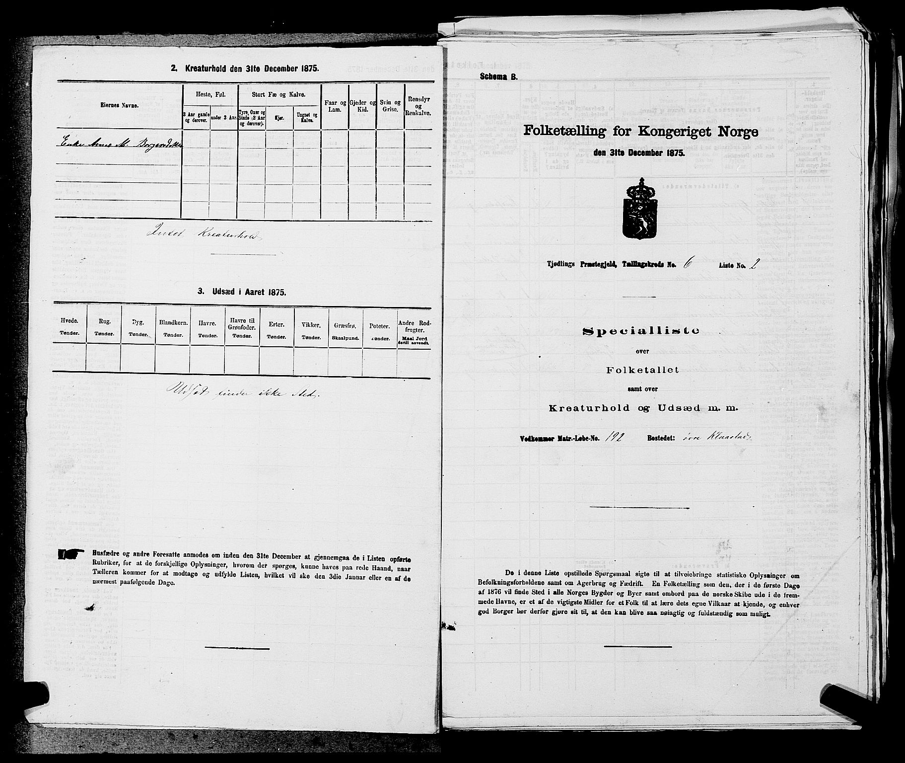 SAKO, 1875 census for 0725P Tjølling, 1875, p. 1033