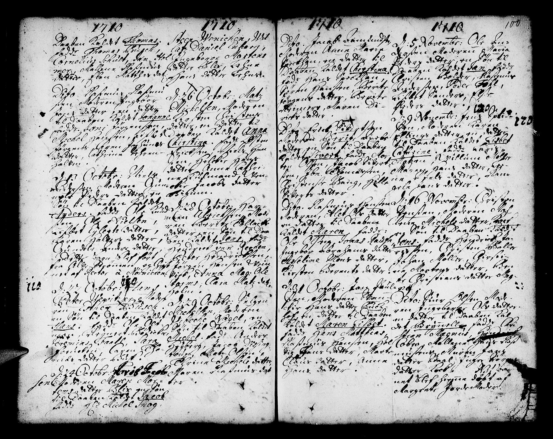 Nykirken Sokneprestembete, AV/SAB-A-77101/H/Haa/L0002: Parish register (official) no. A 2, 1700-1723, p. 100