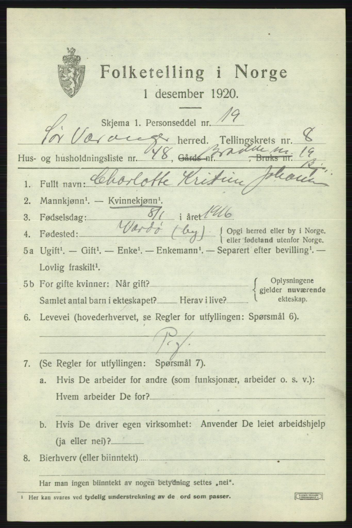 SATØ, 1920 census for Sør-Varanger, 1920, p. 5661