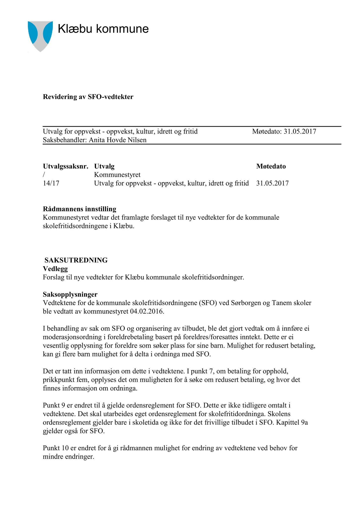 Klæbu Kommune, TRKO/KK/04-UO/L008: Utvalg for oppvekst - Møtedokumenter, 2017, p. 172