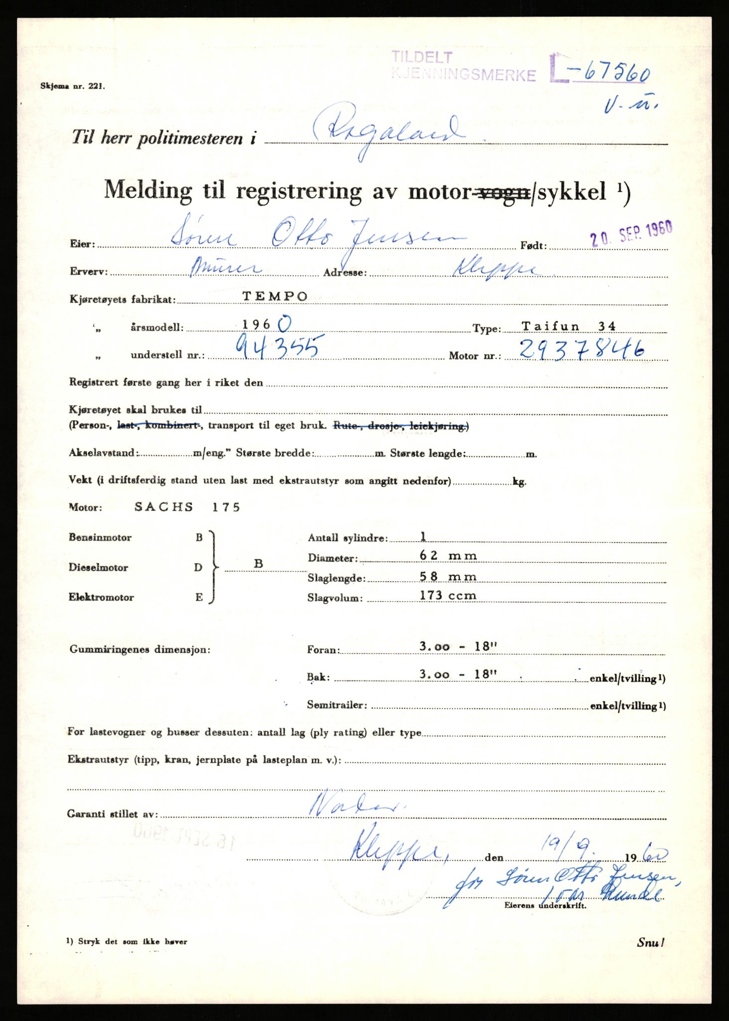 Stavanger trafikkstasjon, AV/SAST-A-101942/0/F/L0065: L-65400 - L-67649, 1930-1971, p. 1827