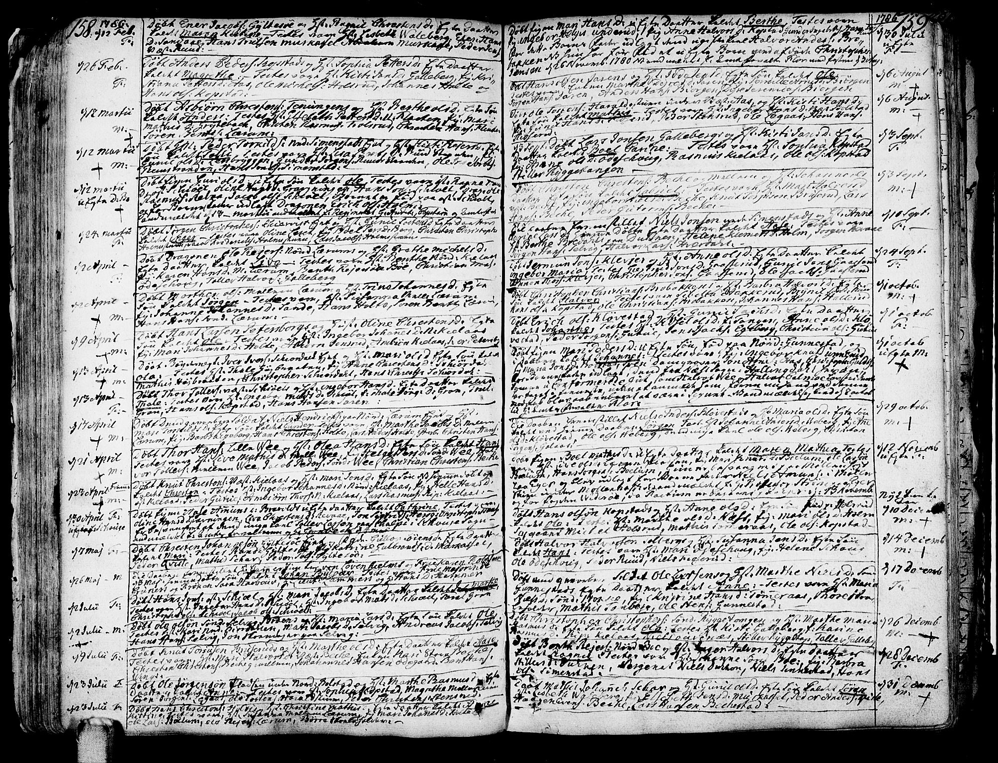 Sande Kirkebøker, SAKO/A-53/F/Fa/L0001: Parish register (official) no. 1, 1753-1803, p. 158-159