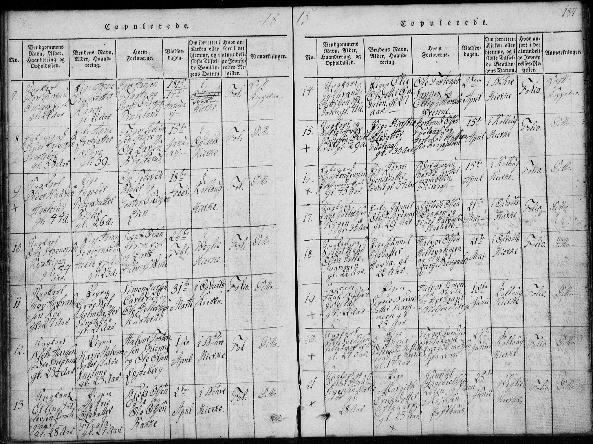 Rollag kirkebøker, SAKO/A-240/G/Ga/L0001: Parish register (copy) no. I 1, 1814-1831, p. 187