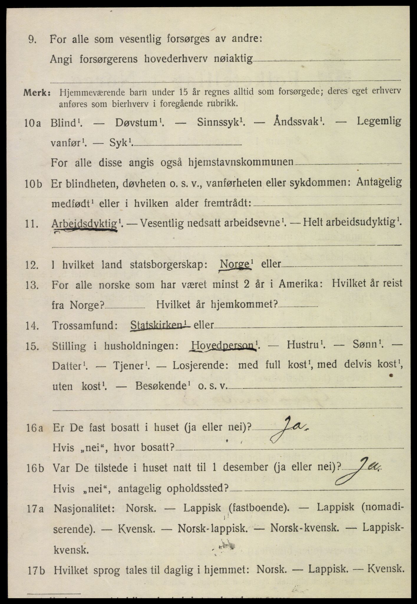 SAT, 1920 census for Grong, 1920, p. 1550