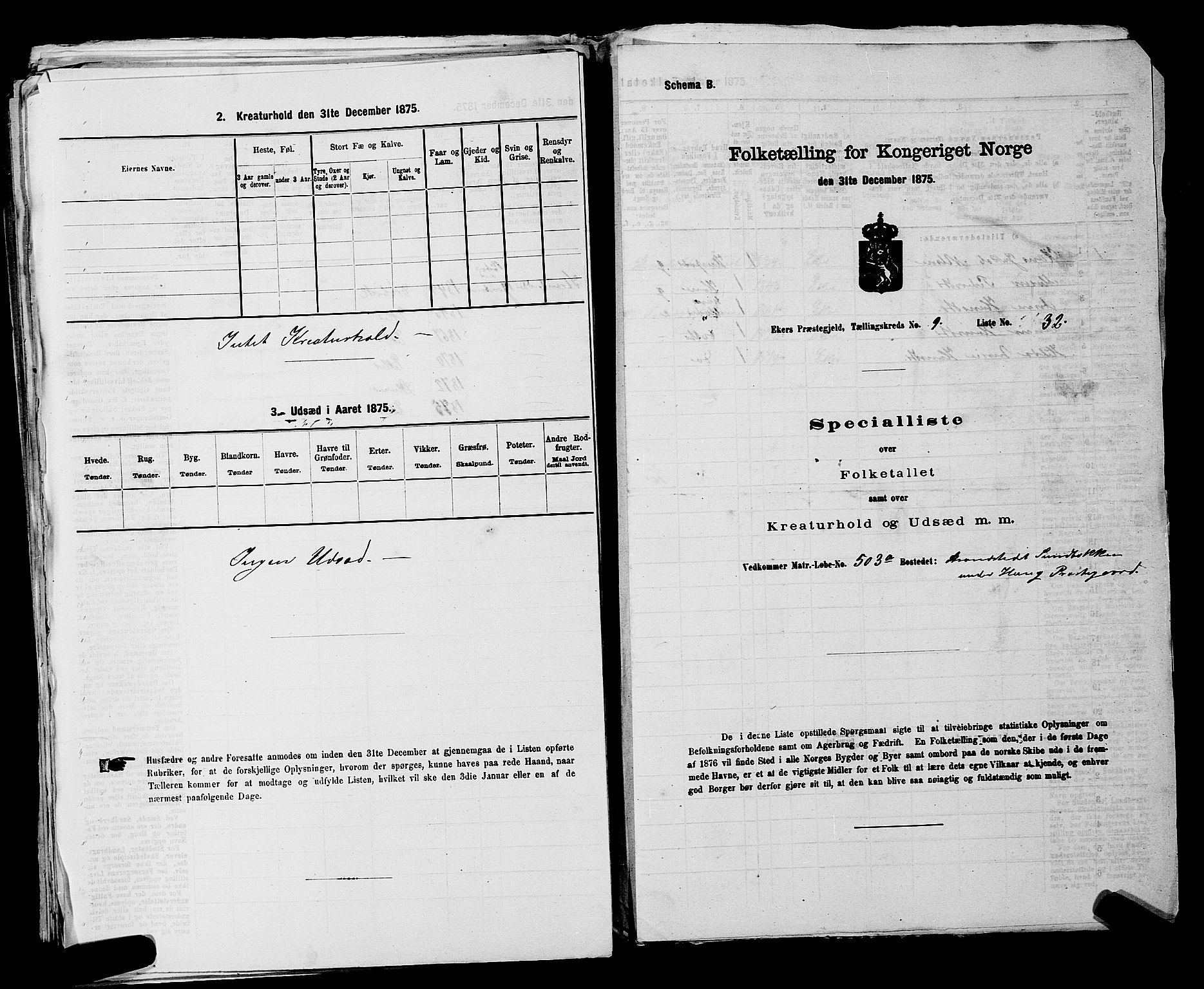 SAKO, 1875 census for 0624P Eiker, 1875, p. 1603