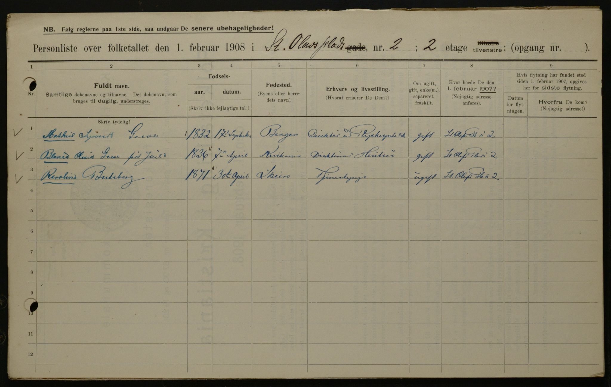 OBA, Municipal Census 1908 for Kristiania, 1908, p. 79629