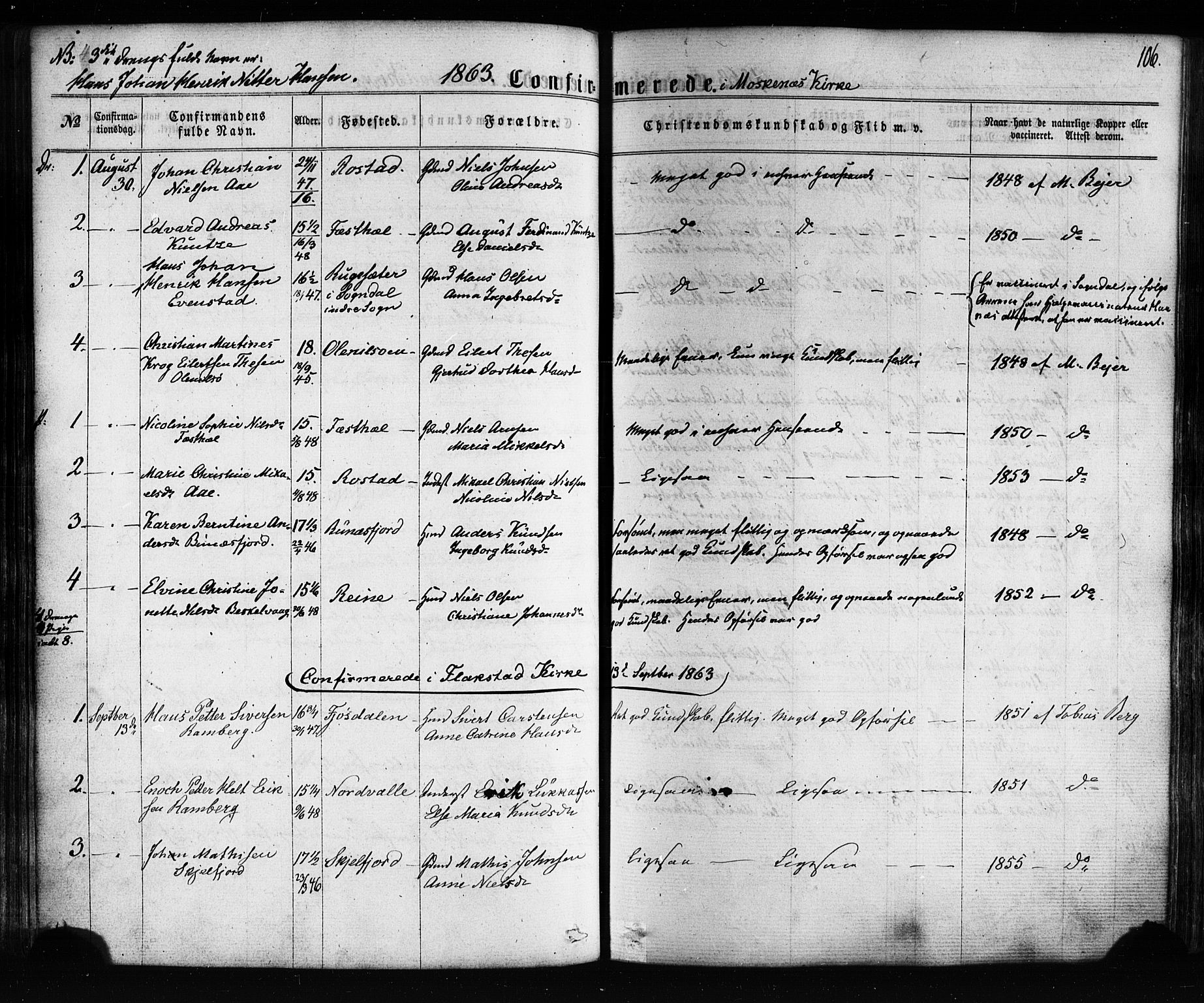 Ministerialprotokoller, klokkerbøker og fødselsregistre - Nordland, SAT/A-1459/885/L1203: Parish register (official) no. 885A04, 1859-1877, p. 106