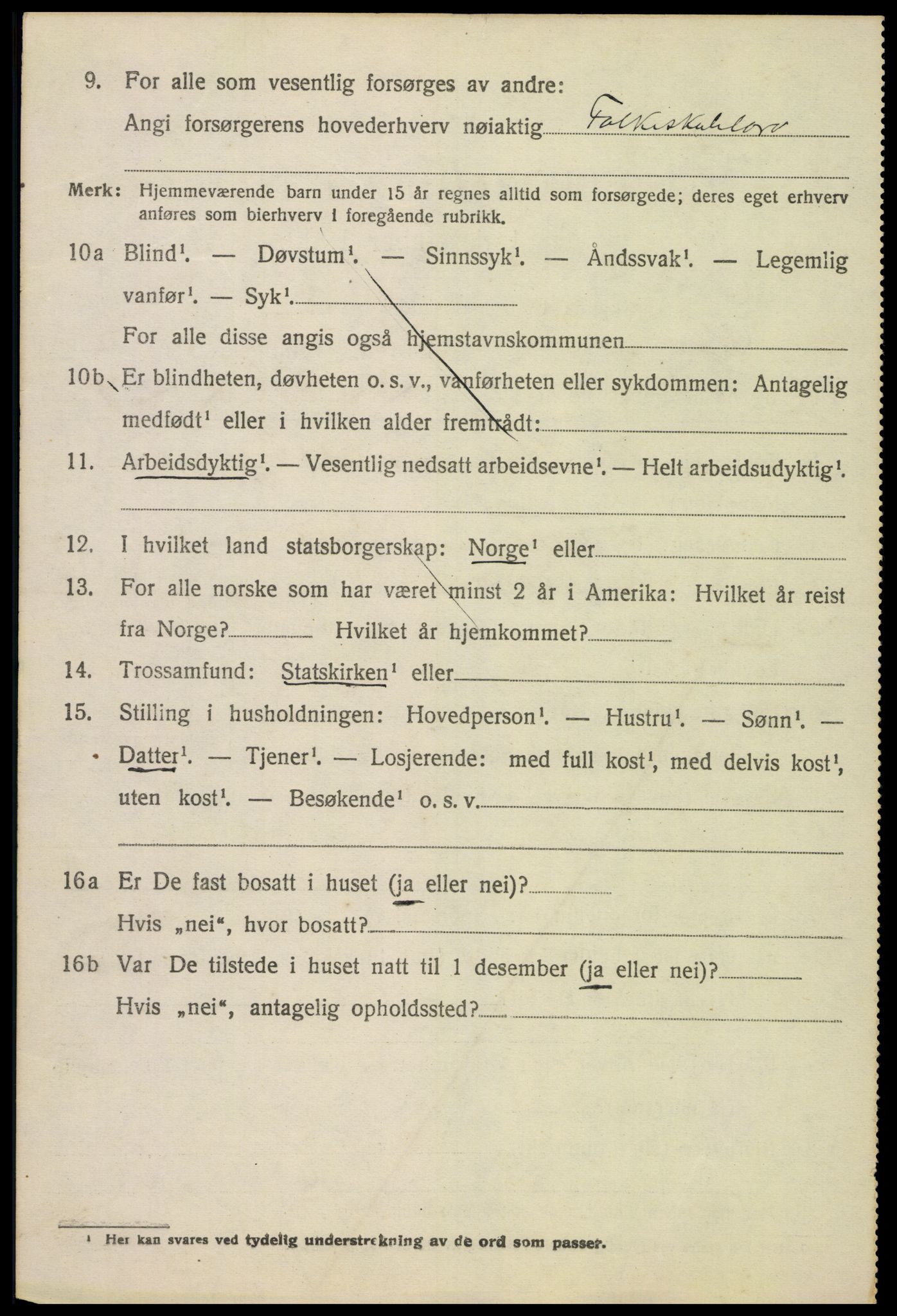 SAH, 1920 census for Vågå, 1920, p. 5303