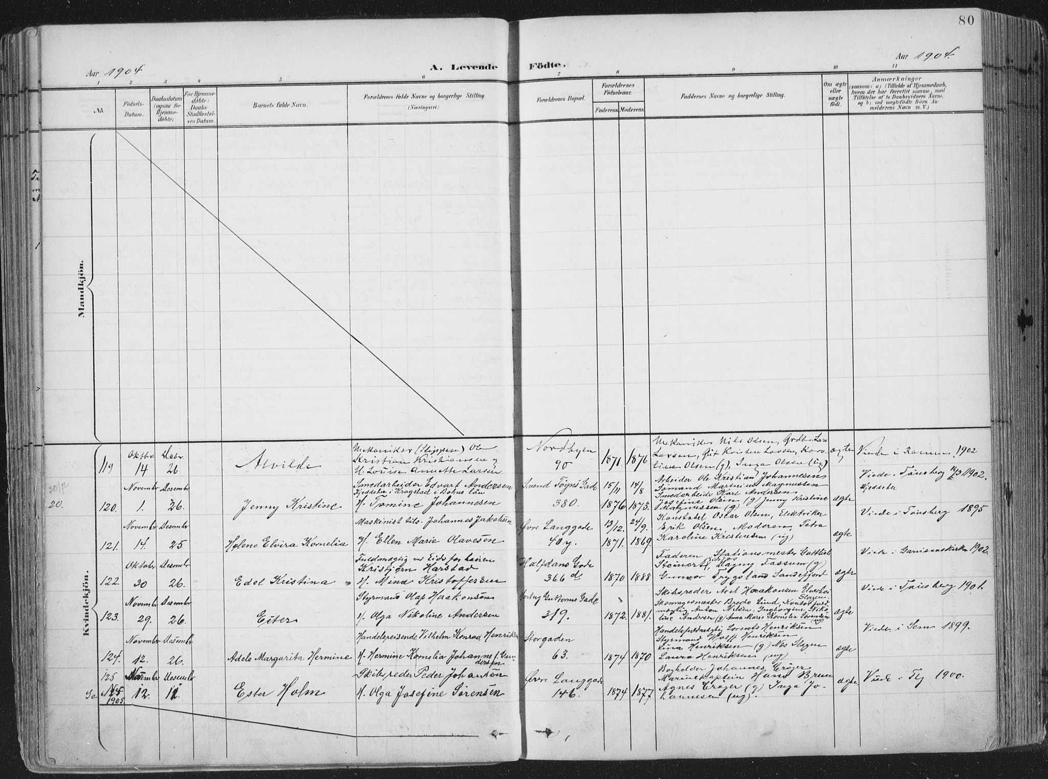 Tønsberg kirkebøker, AV/SAKO-A-330/F/Fa/L0014: Parish register (official) no. I 14, 1900-1913, p. 80