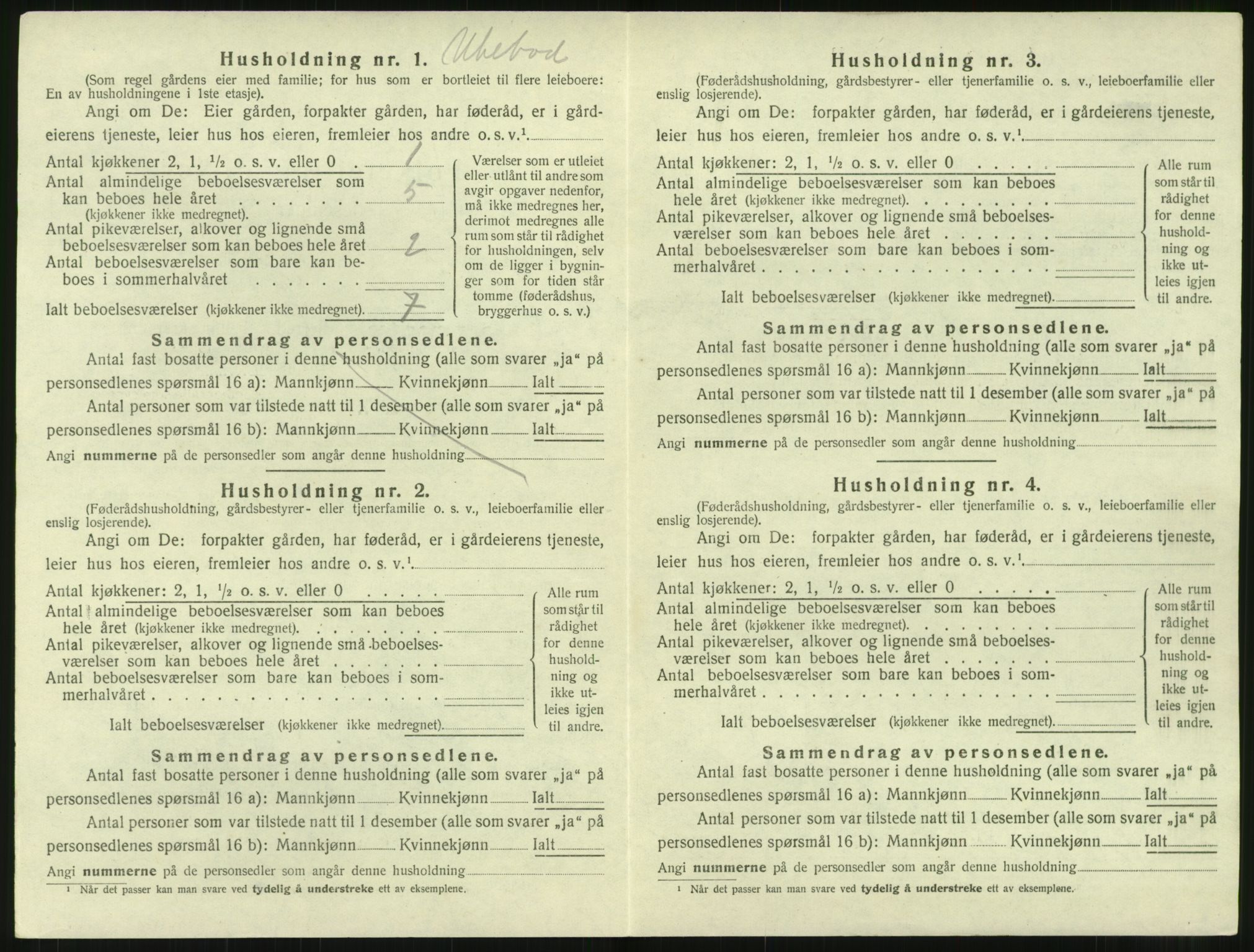 SAT, 1920 census for Sunndal, 1920, p. 383