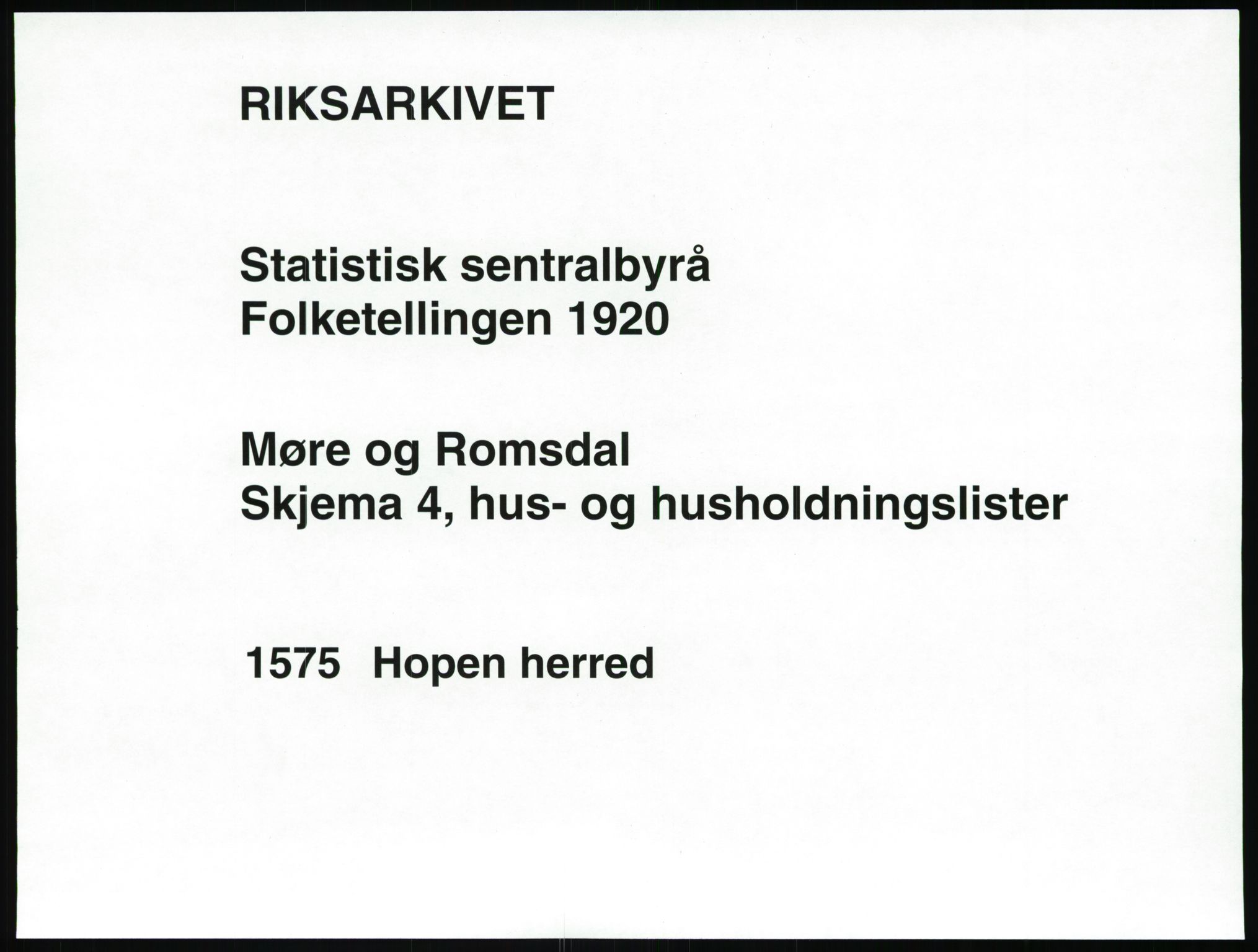 SAT, 1920 census for Hopen, 1920, p. 22