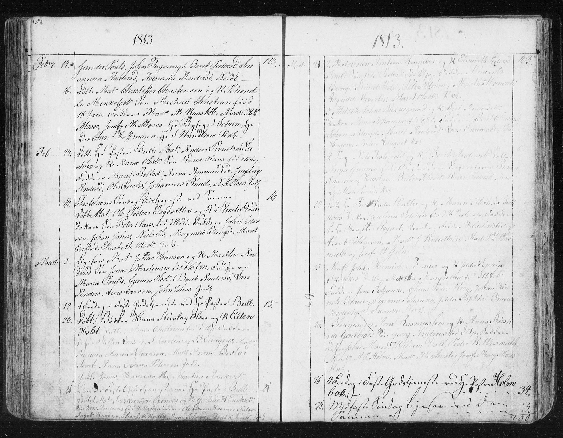Ministerialprotokoller, klokkerbøker og fødselsregistre - Møre og Romsdal, SAT/A-1454/572/L0841: Parish register (official) no. 572A04, 1784-1819, p. 154