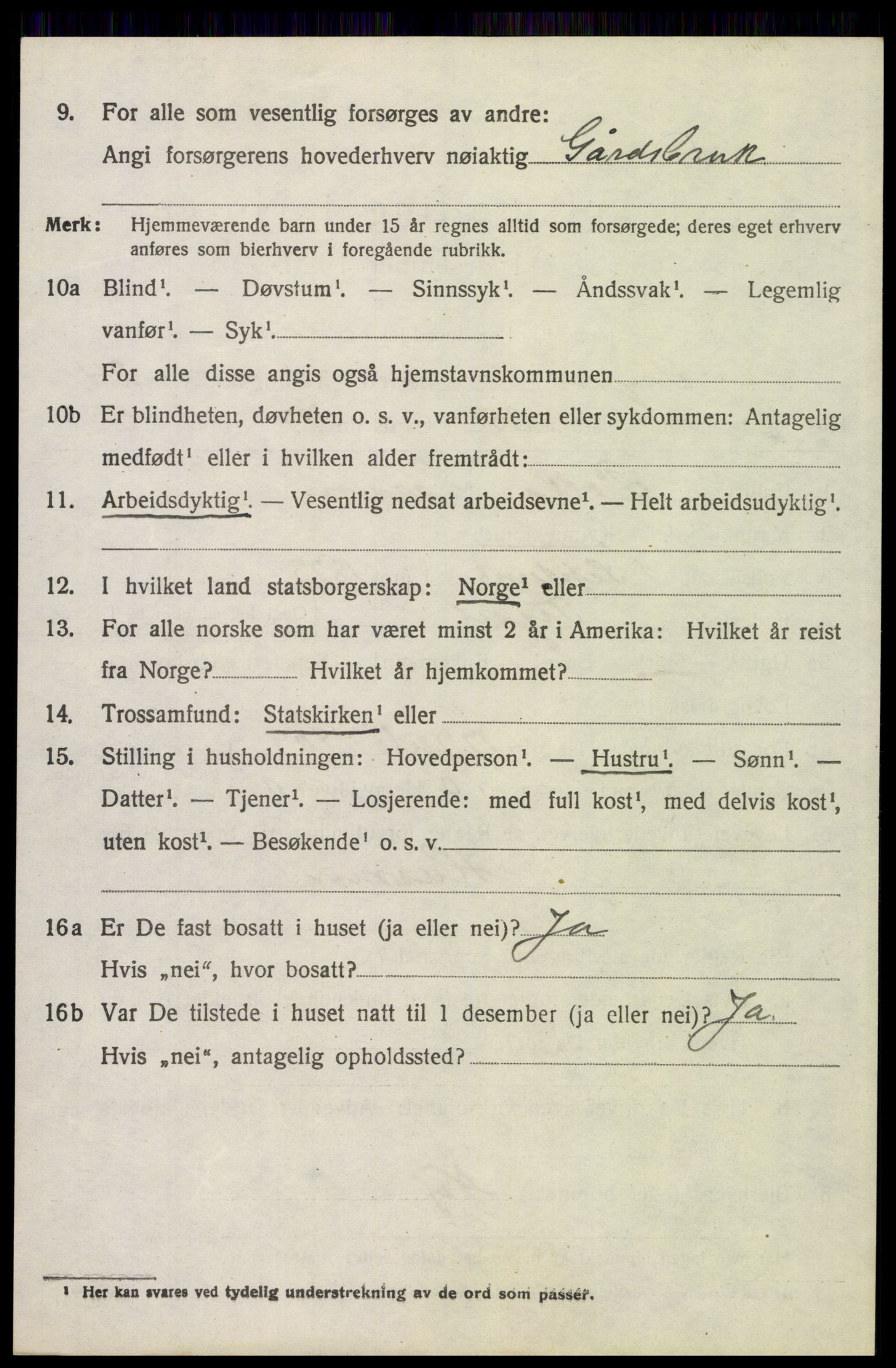 SAH, 1920 census for Trysil, 1920, p. 15658