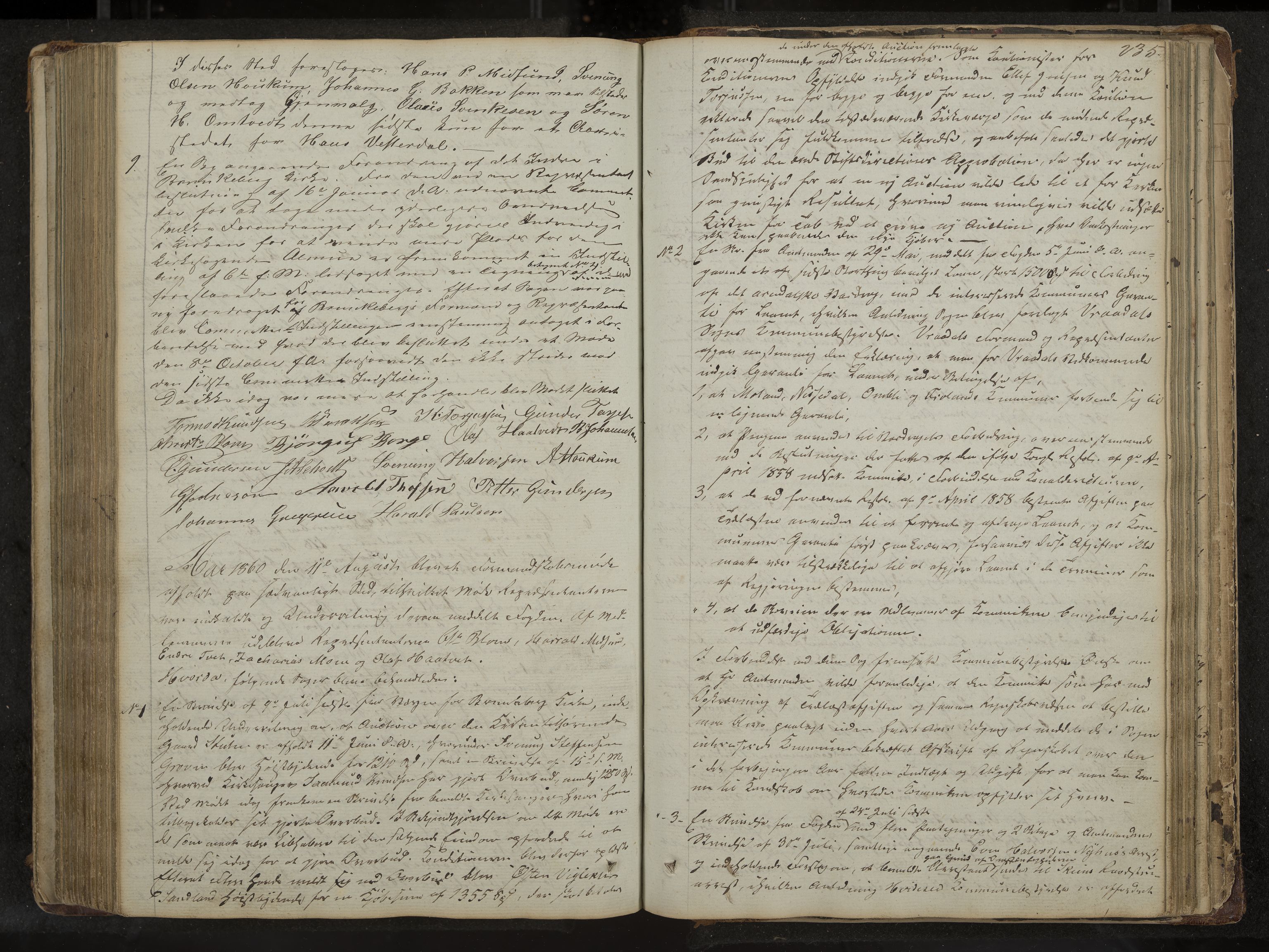 Kviteseid formannskap og sentraladministrasjon, IKAK/0829021/A/Aa/L0001: Møtebok med register, 1837-1866, p. 235