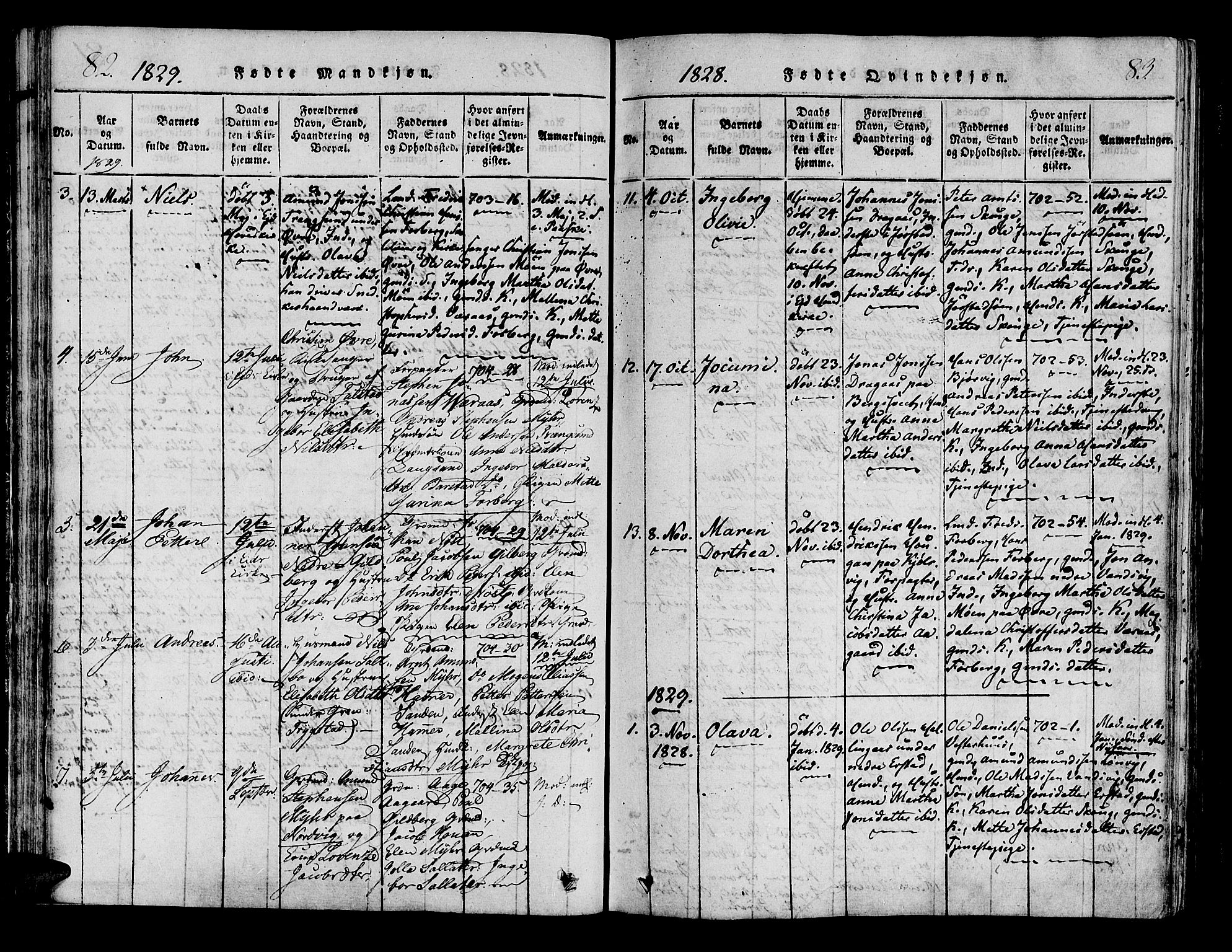 Ministerialprotokoller, klokkerbøker og fødselsregistre - Nord-Trøndelag, SAT/A-1458/722/L0217: Parish register (official) no. 722A04, 1817-1842, p. 82-83