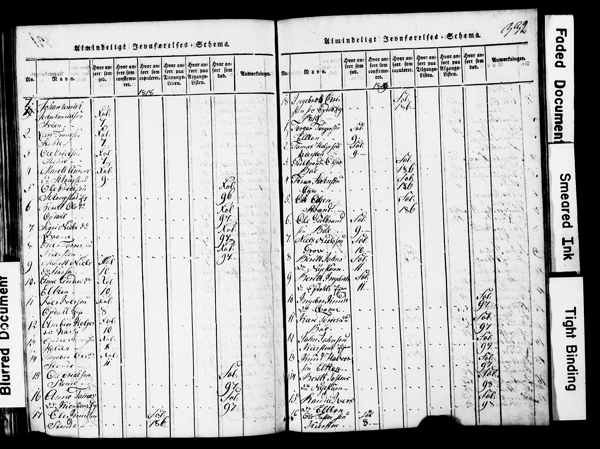 Vang prestekontor, Valdres, SAH/PREST-140/H/Hb/L0001: Parish register (copy) no. 1, 1814-1820, p. 332