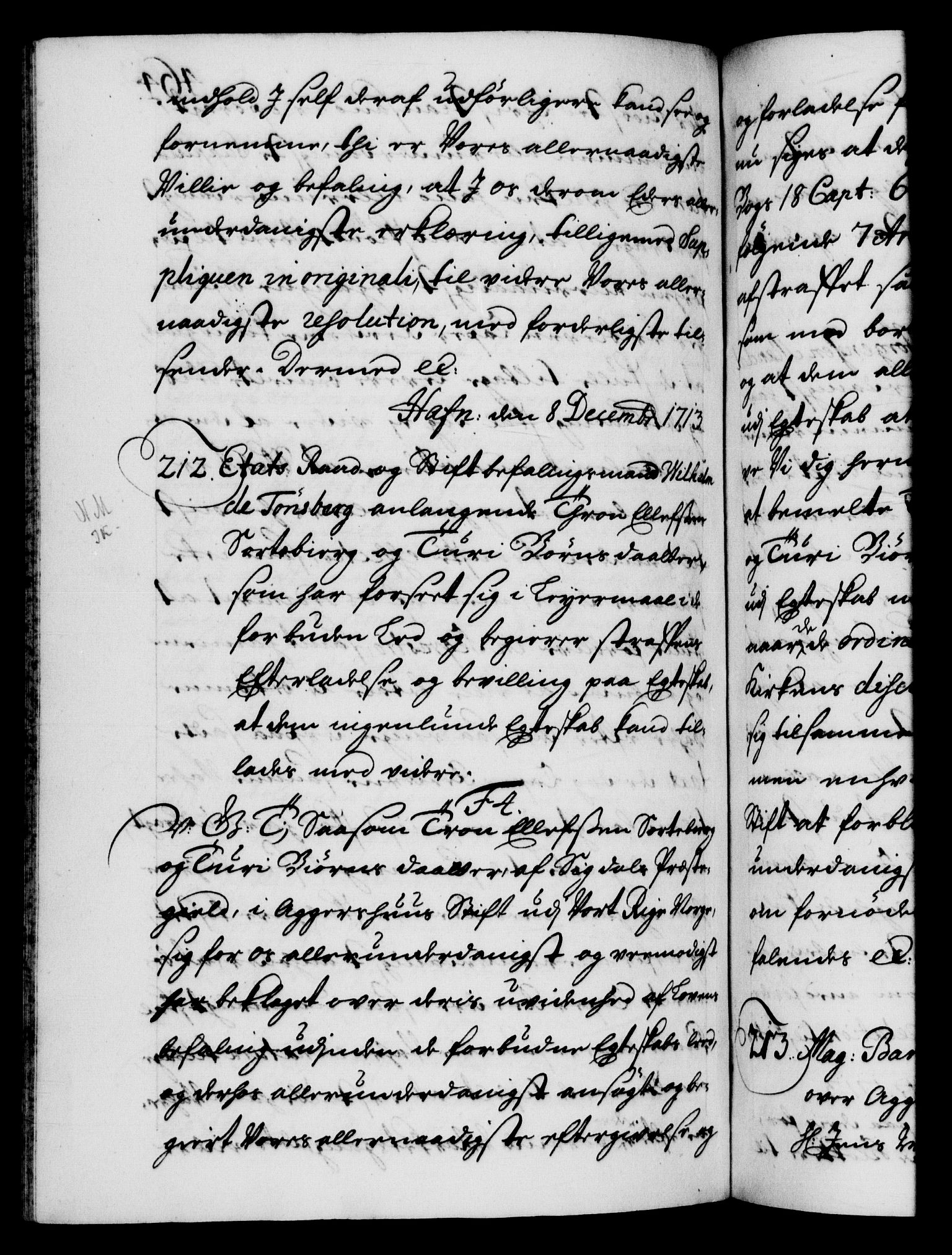 Danske Kanselli 1572-1799, AV/RA-EA-3023/F/Fc/Fca/Fcab/L0019: Norske tegnelser, 1710-1714, p. 464b