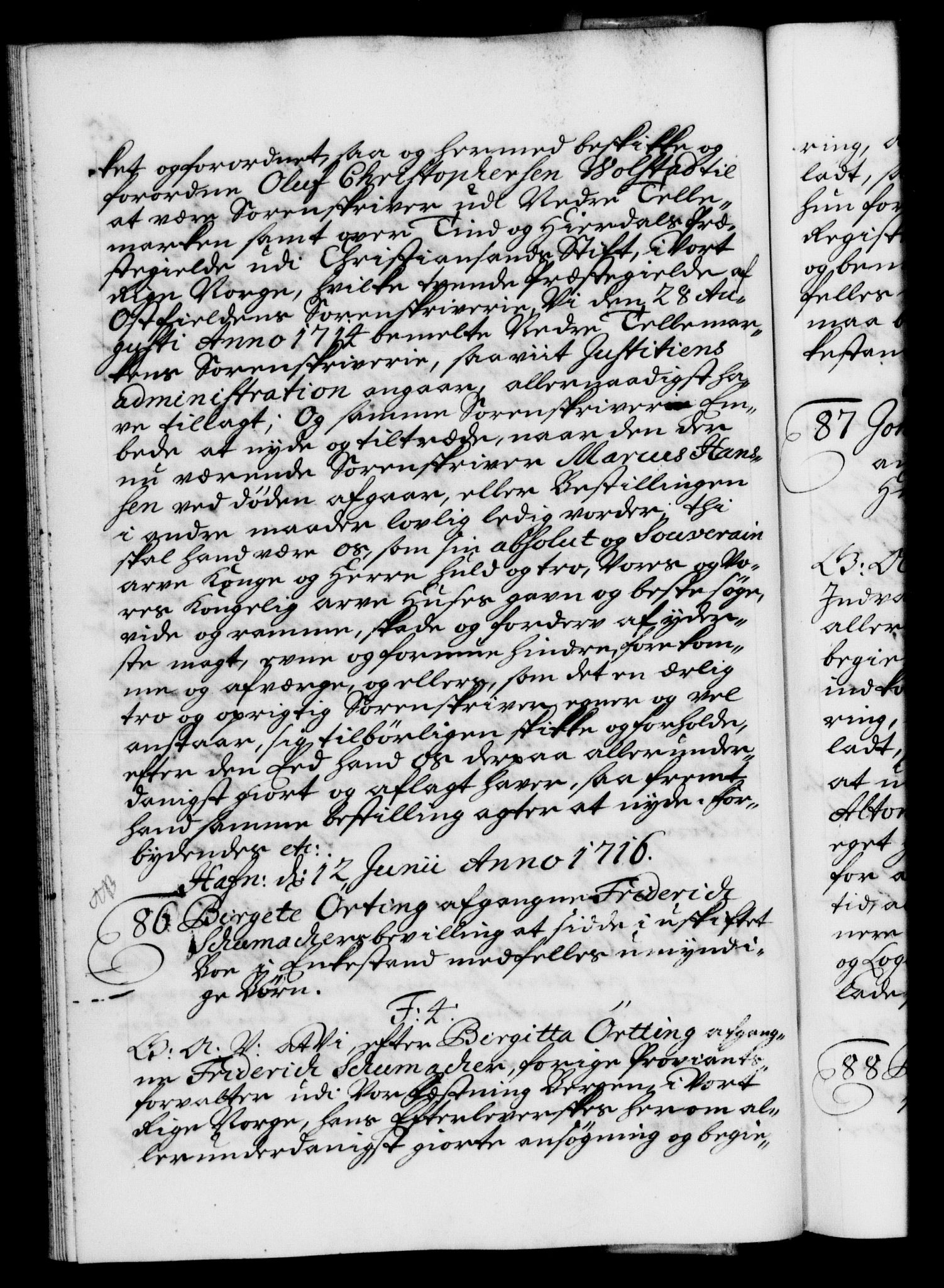 Danske Kanselli 1572-1799, AV/RA-EA-3023/F/Fc/Fca/Fcaa/L0022: Norske registre, 1716-1719, p. 45b