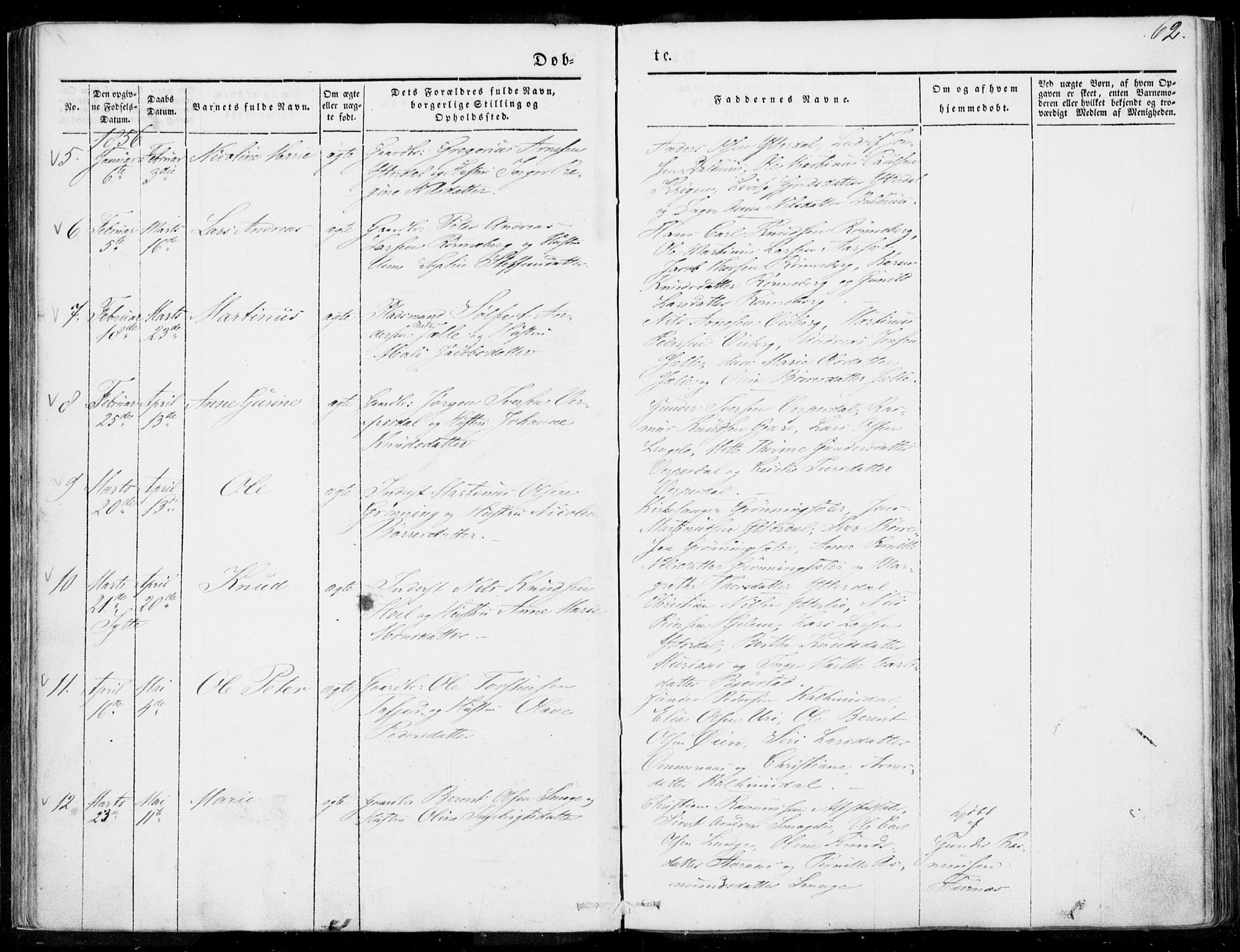 Ministerialprotokoller, klokkerbøker og fødselsregistre - Møre og Romsdal, SAT/A-1454/519/L0249: Parish register (official) no. 519A08, 1846-1868, p. 62