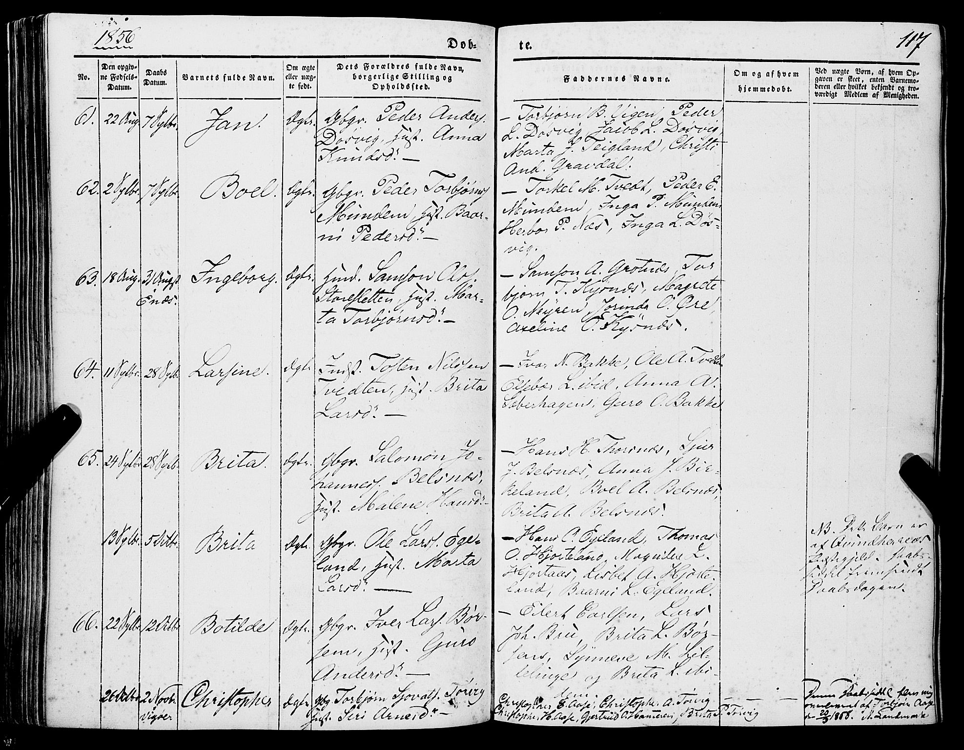 Strandebarm sokneprestembete, AV/SAB-A-78401/H/Haa: Parish register (official) no. A 7, 1844-1872, p. 117