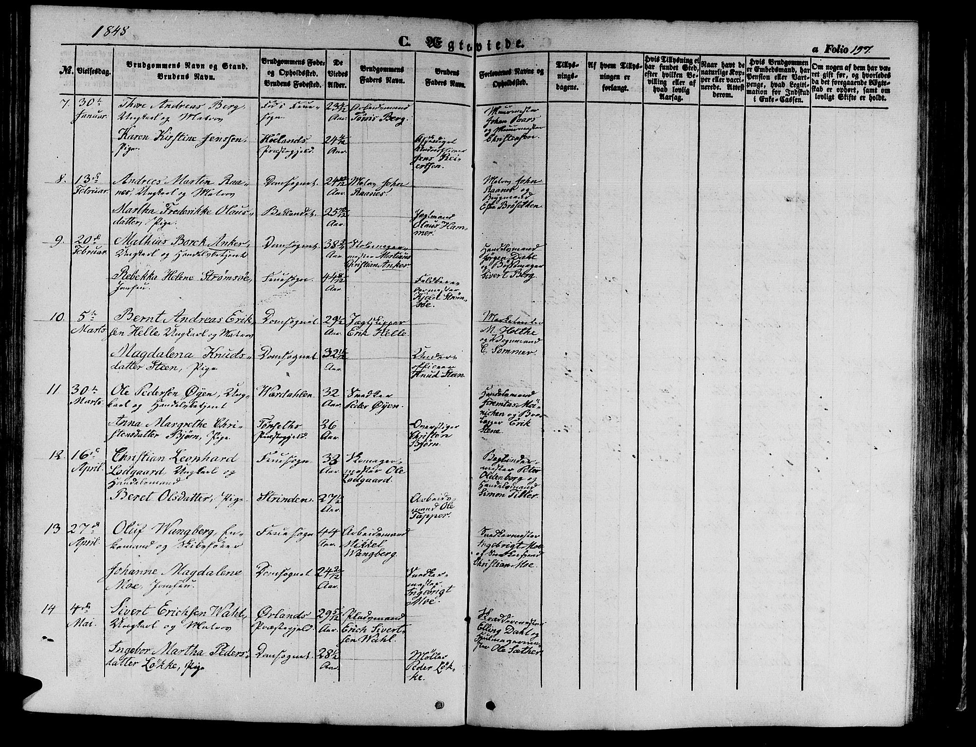 Ministerialprotokoller, klokkerbøker og fødselsregistre - Sør-Trøndelag, SAT/A-1456/602/L0137: Parish register (copy) no. 602C05, 1846-1856, p. 197