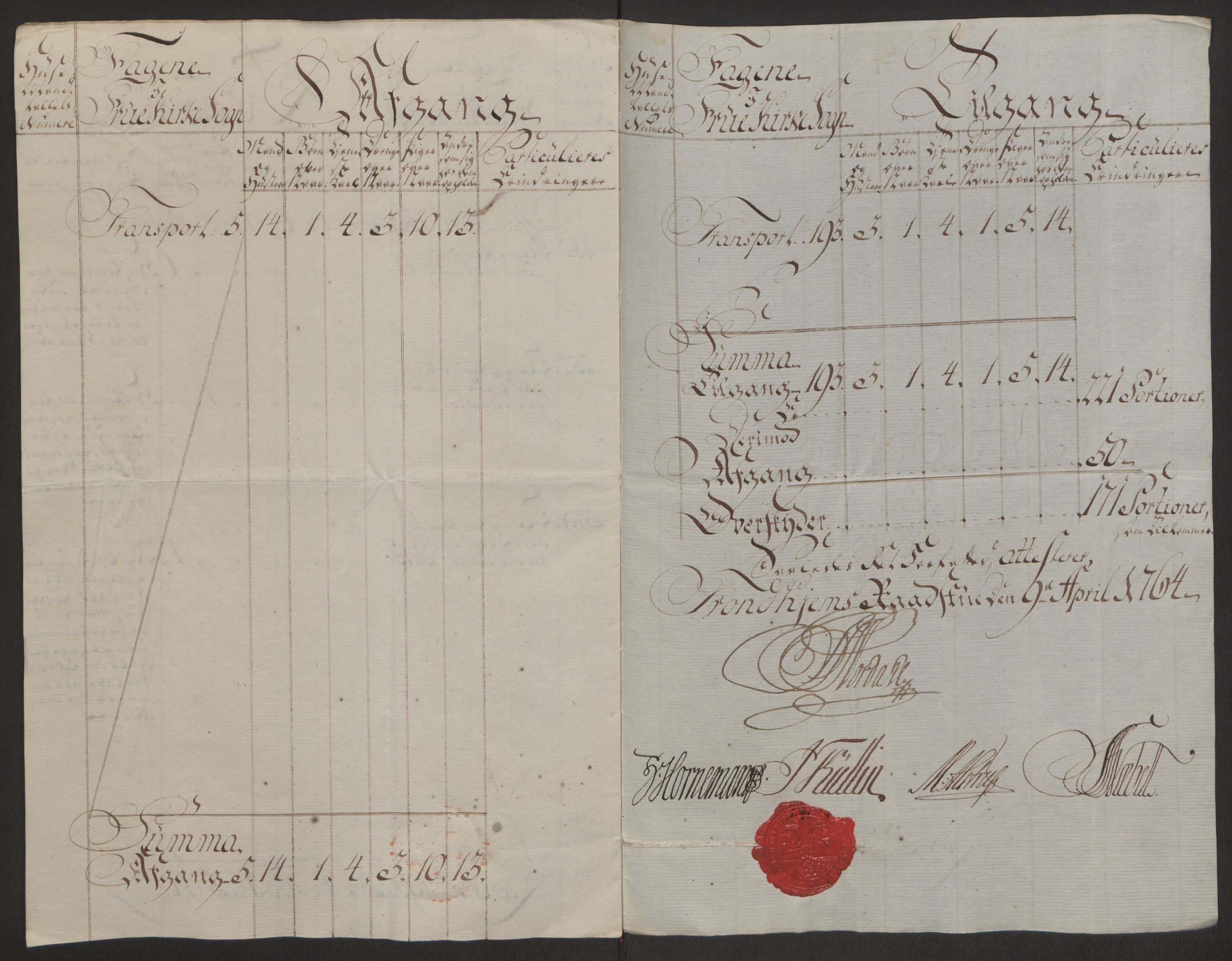 Rentekammeret inntil 1814, Reviderte regnskaper, Byregnskaper, AV/RA-EA-4066/R/Rs/L0516/0001: [S9] Kontribusjonsregnskap / Ekstraskatt, 1762-1767, p. 198