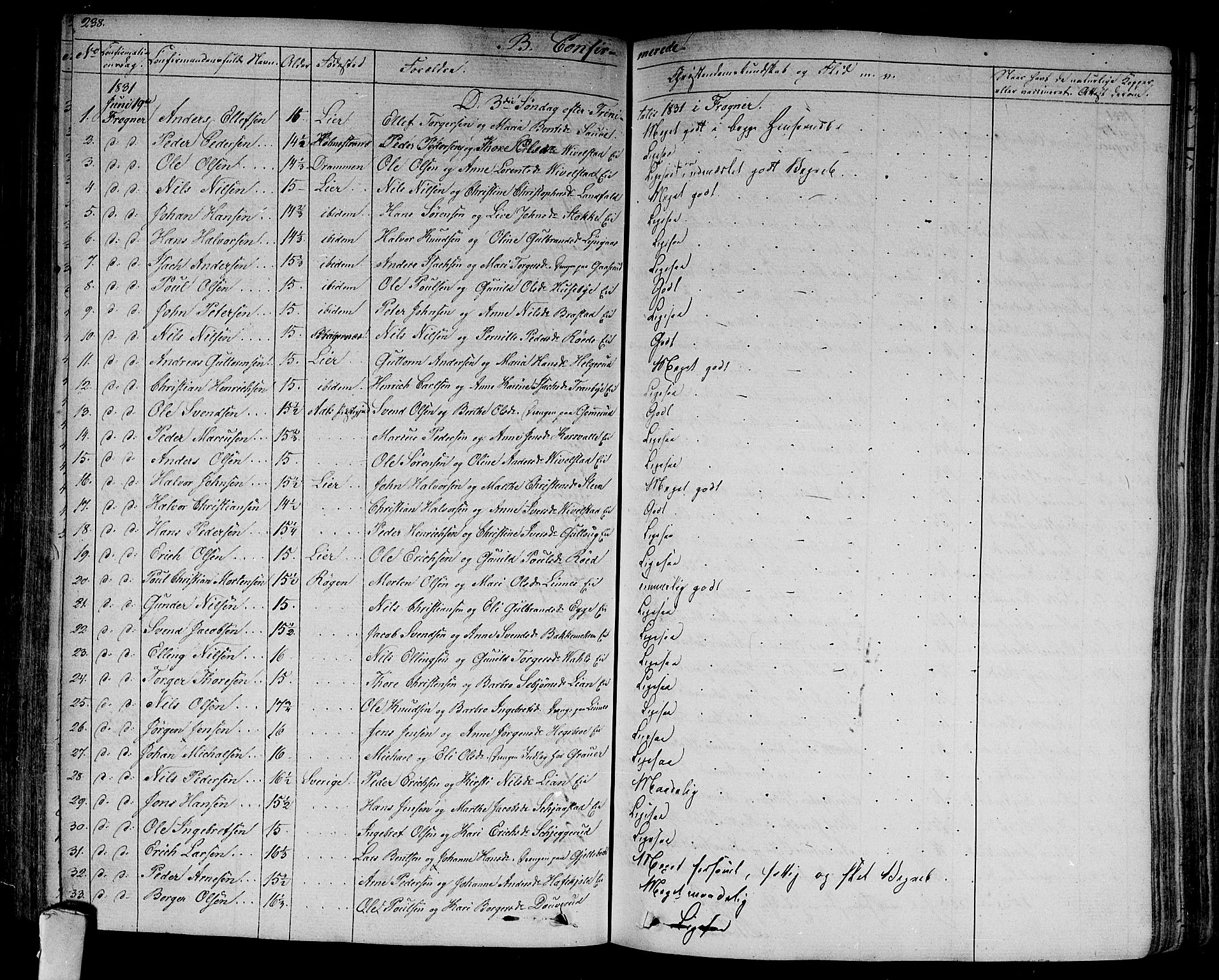 Lier kirkebøker, AV/SAKO-A-230/F/Fa/L0010: Parish register (official) no. I 10, 1827-1843, p. 238