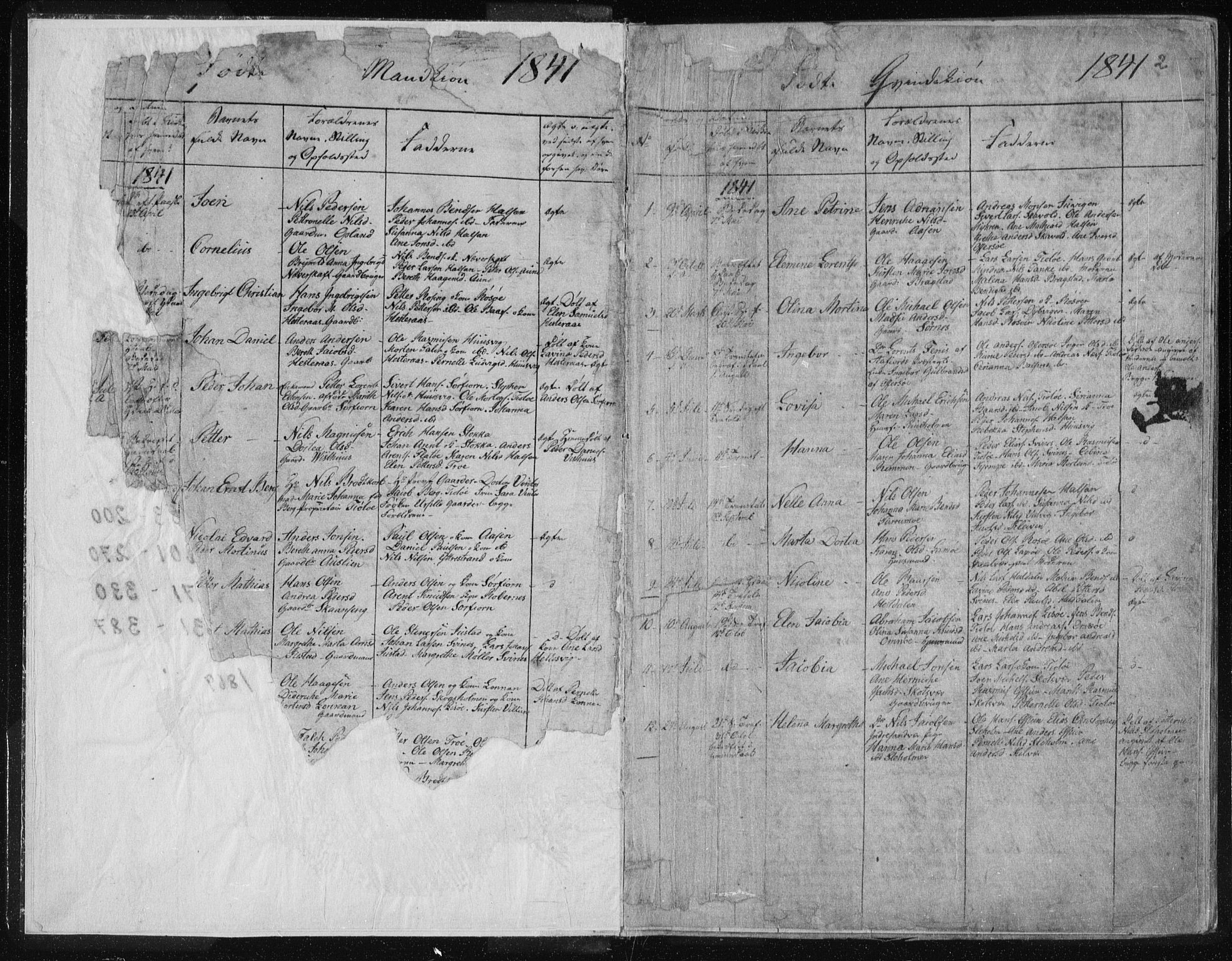 Ministerialprotokoller, klokkerbøker og fødselsregistre - Nordland, SAT/A-1459/817/L0266: Parish register (copy) no. 817C01, 1841-1869, p. 1-2