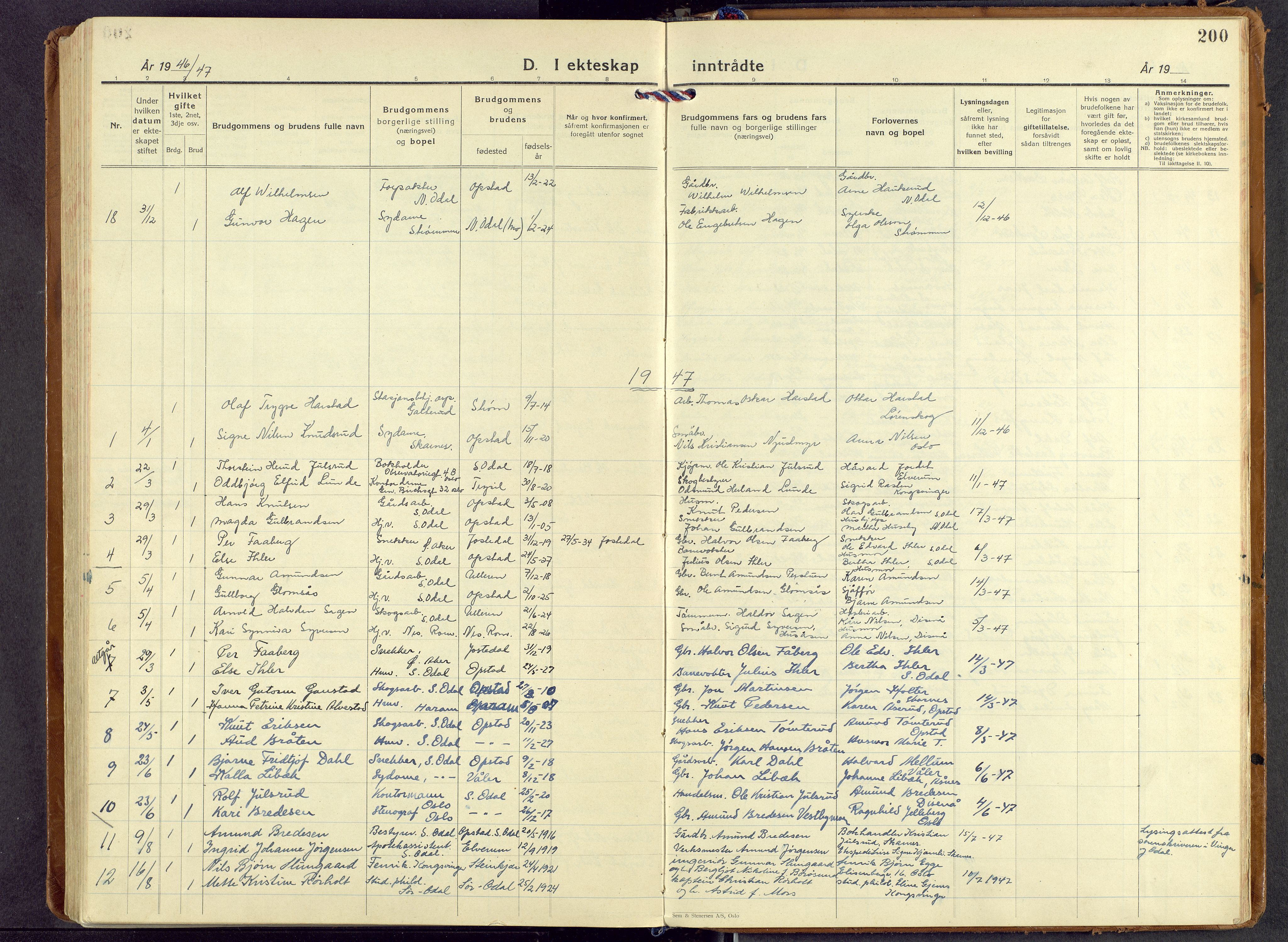 Sør-Odal prestekontor, SAH/PREST-030/H/Ha/Haa/L0017: Parish register (official) no. 17, 1927-1980, p. 200