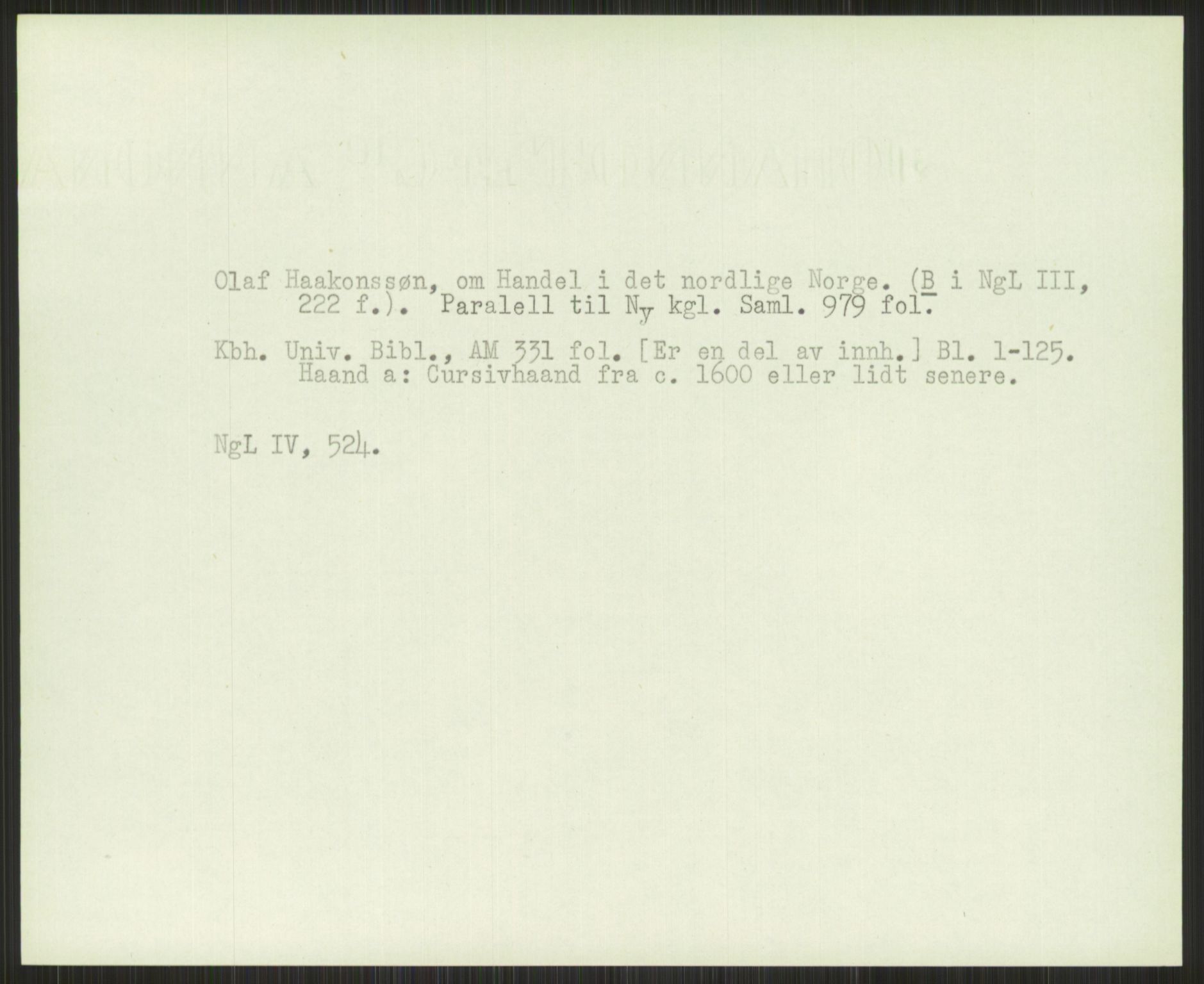 Norsk Historisk Kjeldeskrift-Institutt (NHKI), AV/RA-S-6117/G/Gc/L0030: Tematisk register til Gustav Storms håndskriftbeskrivelser i NgL bd. IV, 1381-1480, p. 155