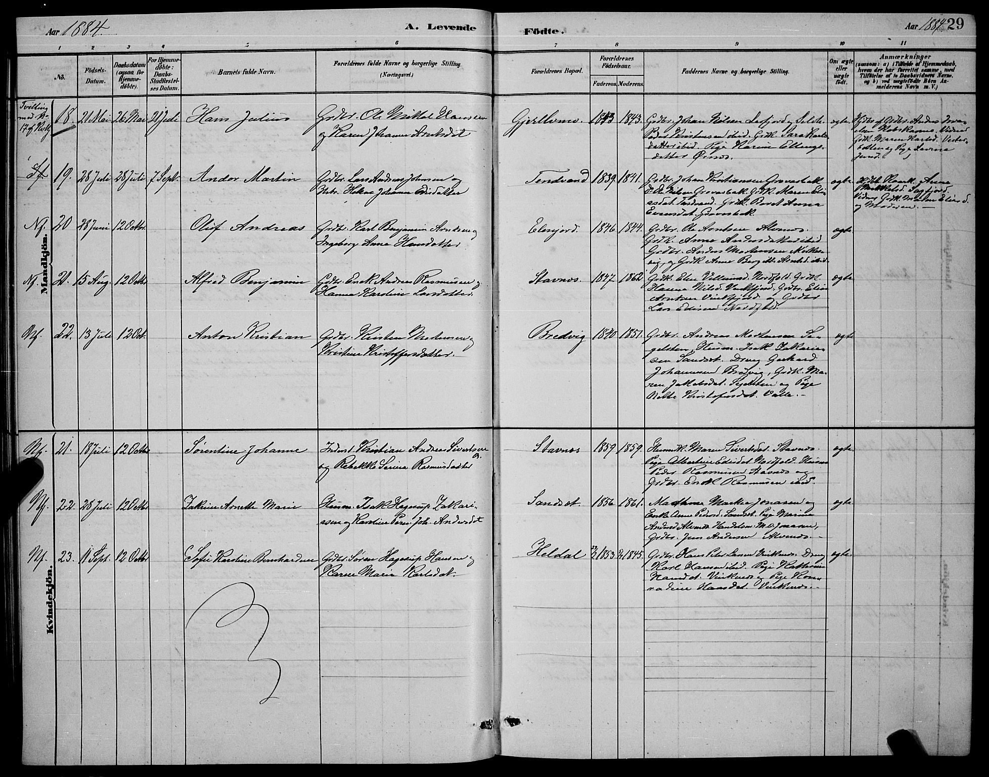 Ministerialprotokoller, klokkerbøker og fødselsregistre - Nordland, AV/SAT-A-1459/853/L0772: Parish register (official) no. 853A11, 1881-1900, p. 29