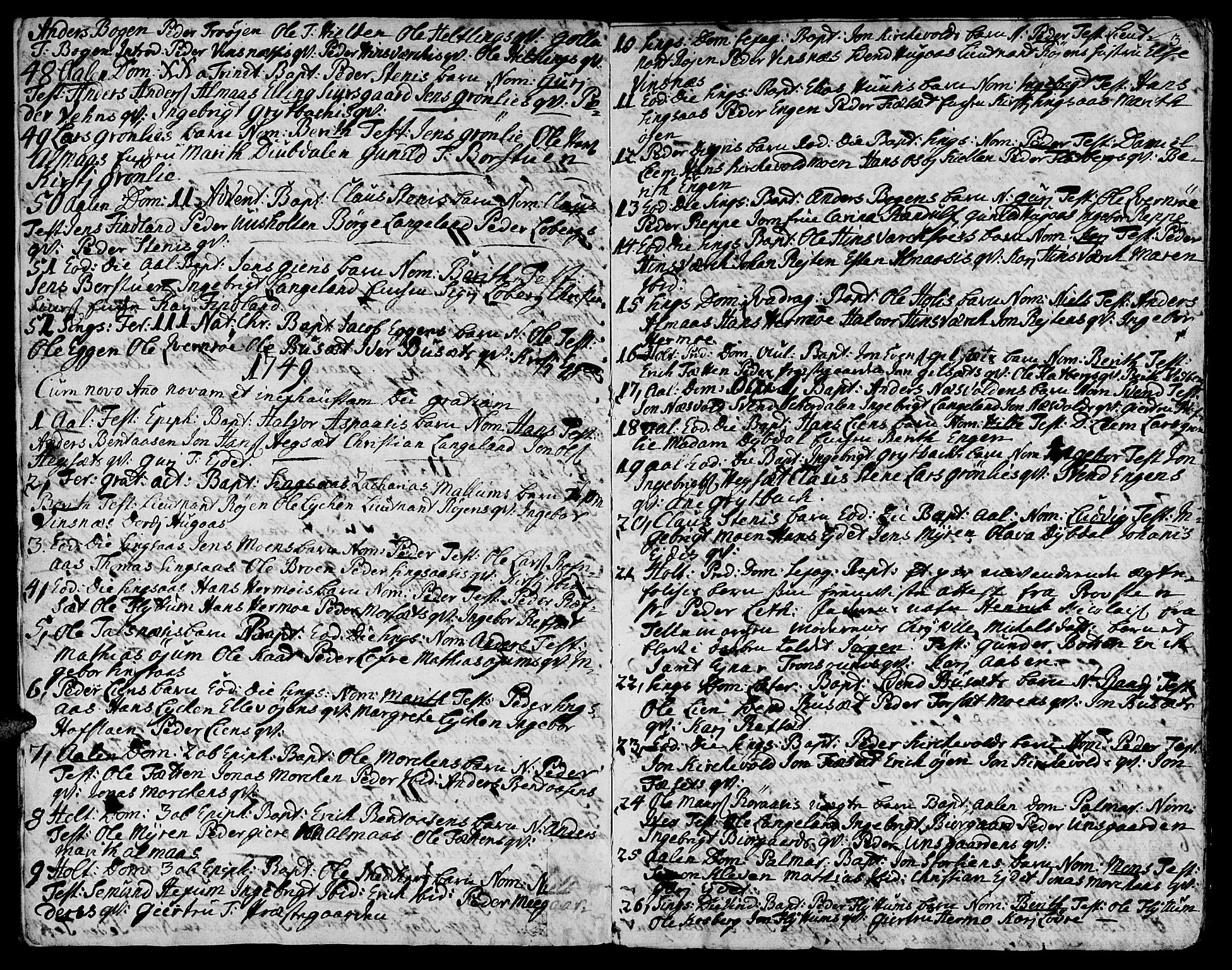 Ministerialprotokoller, klokkerbøker og fødselsregistre - Sør-Trøndelag, SAT/A-1456/685/L0952: Parish register (official) no. 685A01, 1745-1804, p. 3