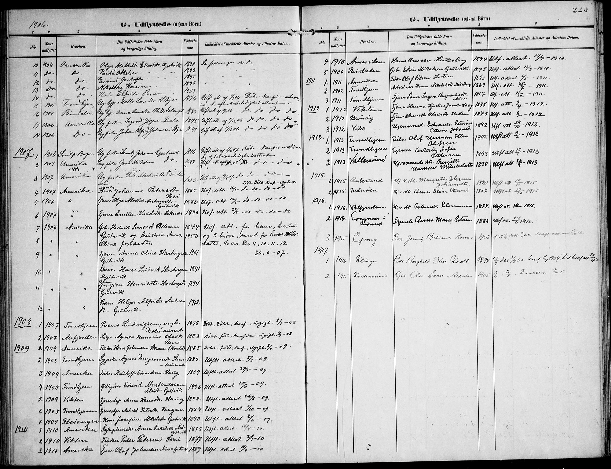 Ministerialprotokoller, klokkerbøker og fødselsregistre - Nord-Trøndelag, SAT/A-1458/788/L0698: Parish register (official) no. 788A05, 1902-1921, p. 220