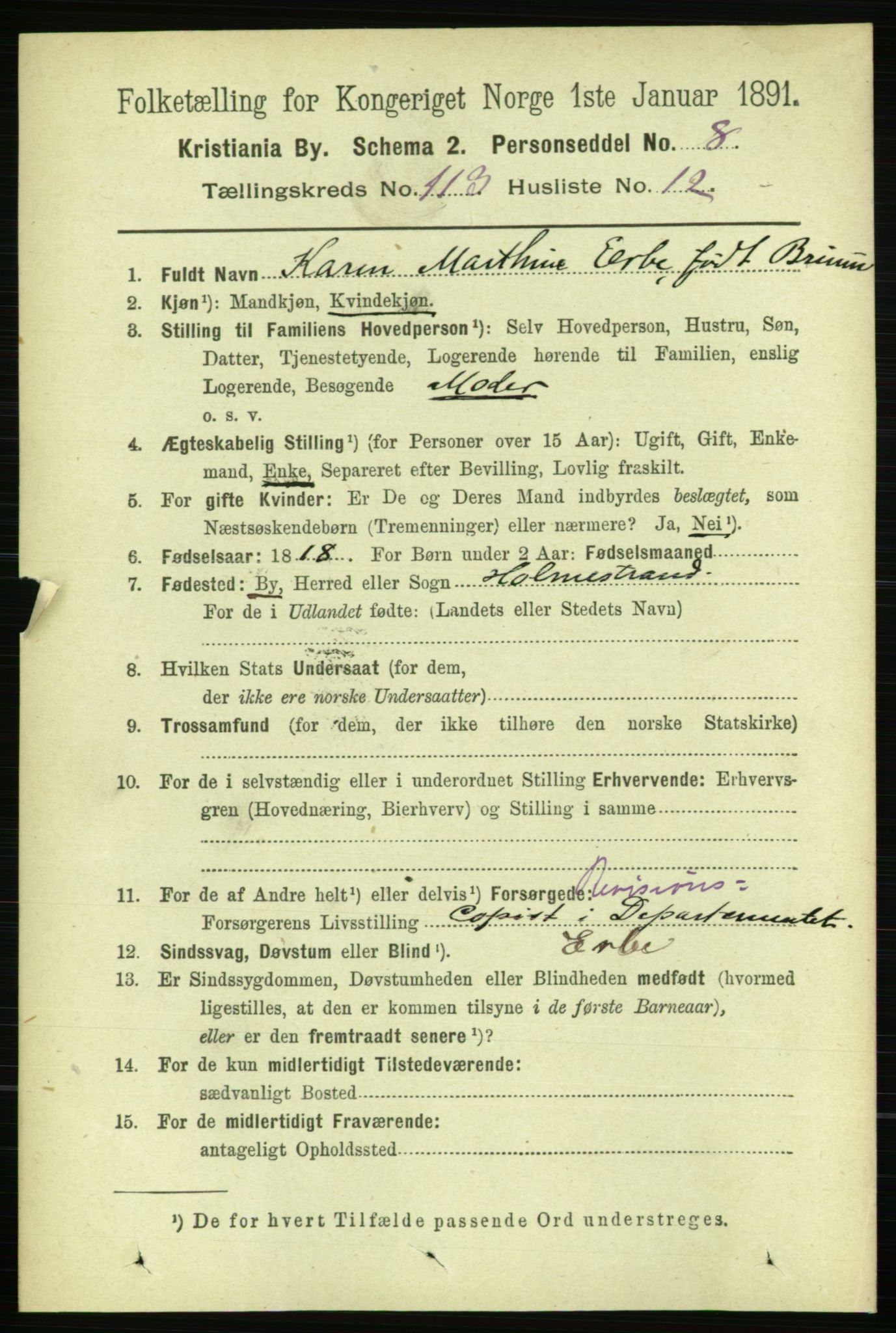 RA, 1891 census for 0301 Kristiania, 1891, p. 60350