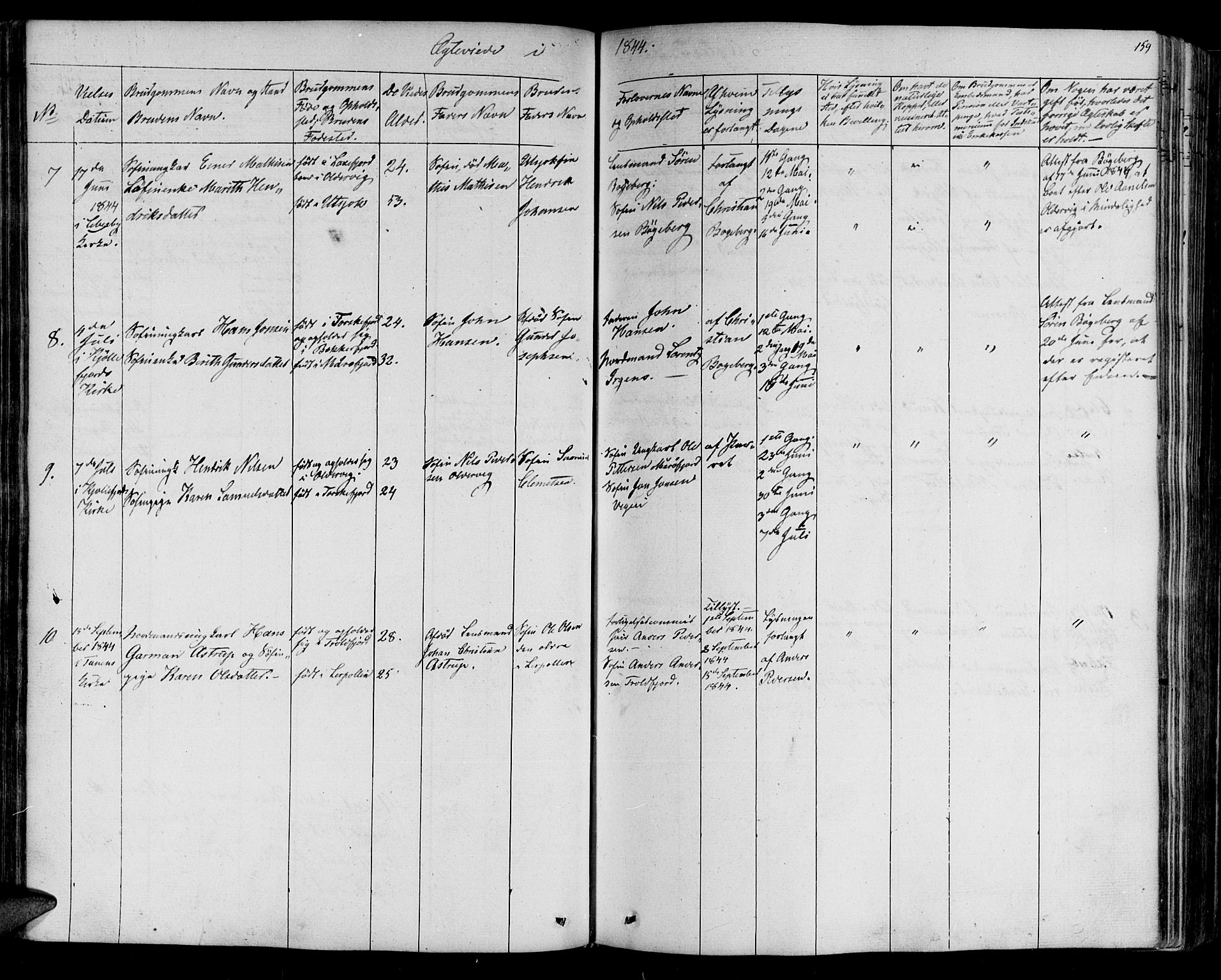 Lebesby sokneprestkontor, AV/SATØ-S-1353/H/Ha/L0003kirke: Parish register (official) no. 3, 1833-1852, p. 159