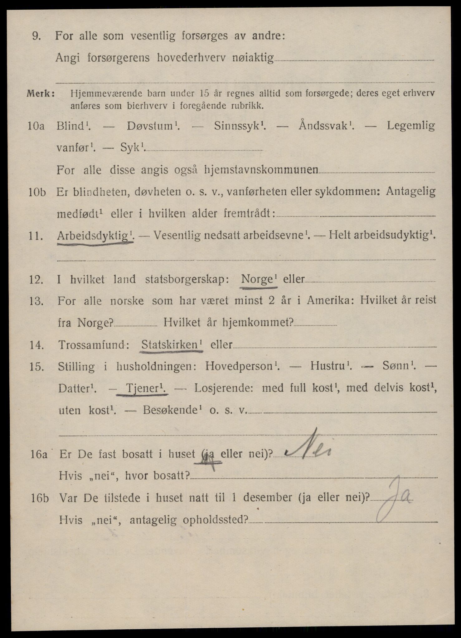 SAT, 1920 census for Stranda, 1920, p. 1124