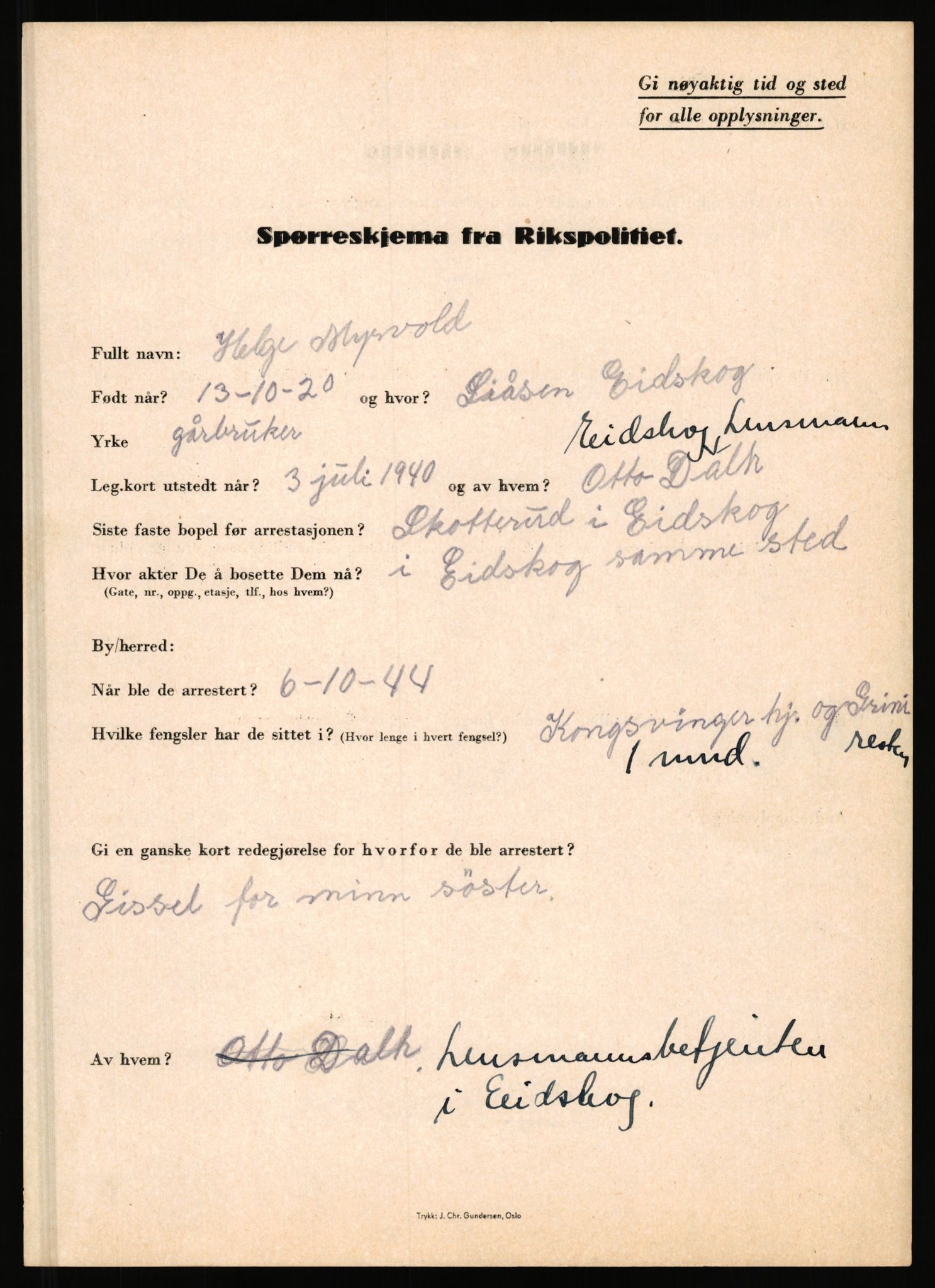 Rikspolitisjefen, AV/RA-S-1560/L/L0012: Mogensen, Øivind - Noraas, Lars, 1940-1945, p. 280