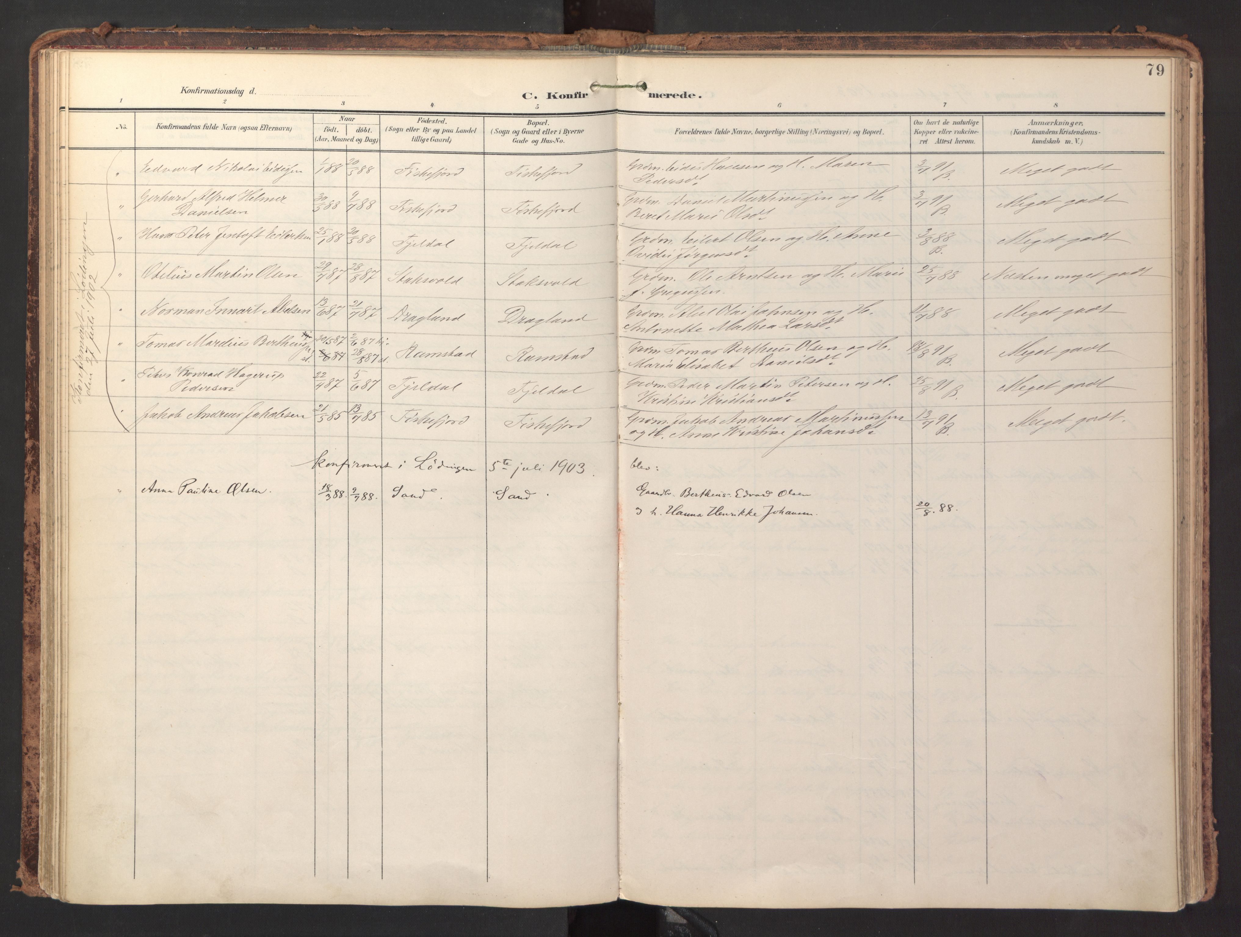 Ministerialprotokoller, klokkerbøker og fødselsregistre - Nordland, AV/SAT-A-1459/865/L0926: Parish register (official) no. 865A04, 1897-1912, p. 79