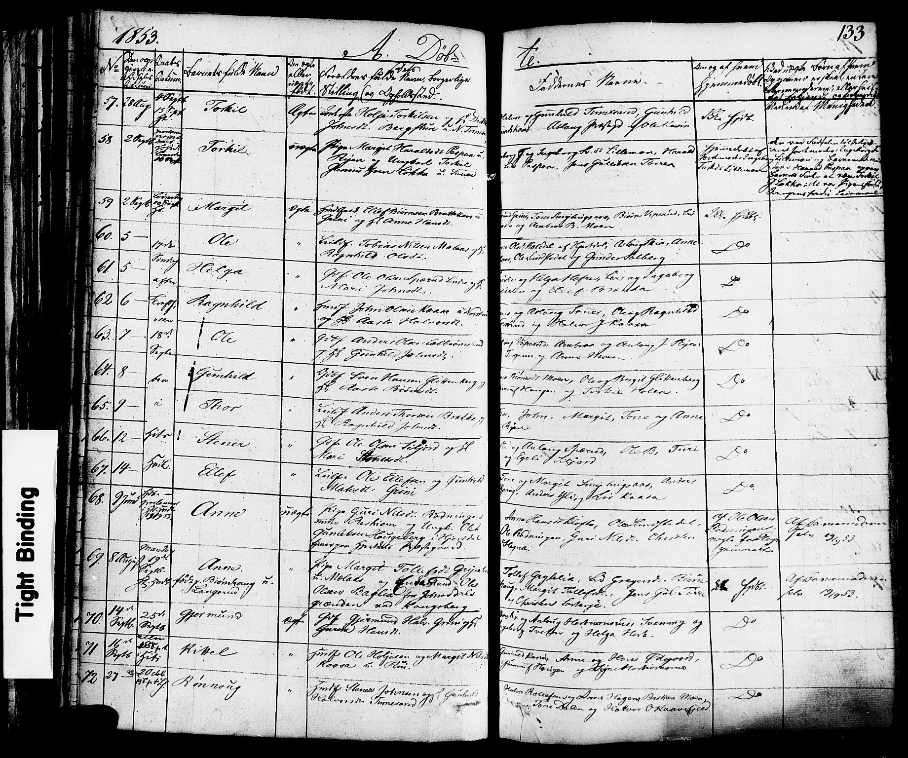 Heddal kirkebøker, AV/SAKO-A-268/F/Fa/L0006: Parish register (official) no. I 6, 1837-1854, p. 133