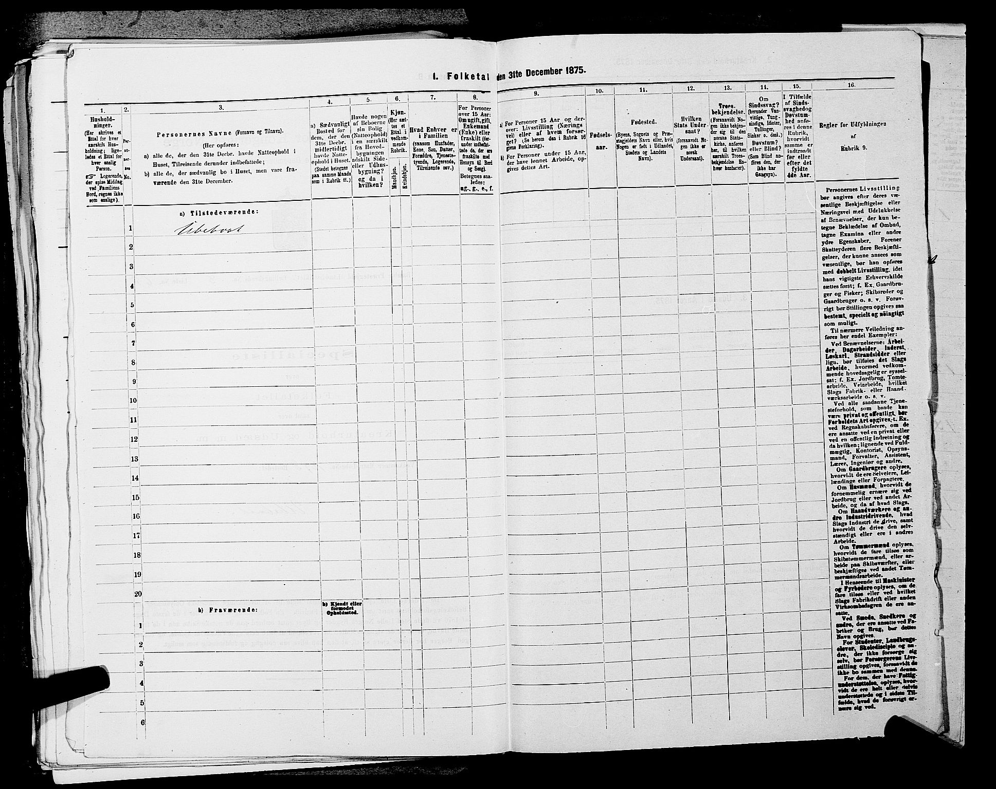 SAKO, 1875 census for 0814L Bamble/Bamble, 1875, p. 1174