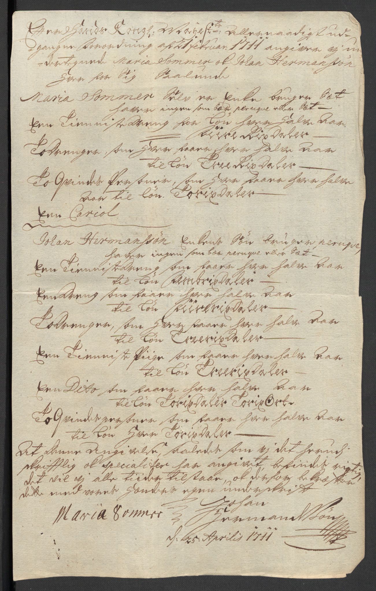 Rentekammeret inntil 1814, Reviderte regnskaper, Fogderegnskap, AV/RA-EA-4092/R31/L1706: Fogderegnskap Hurum, Røyken, Eiker, Lier og Buskerud, 1711, p. 129