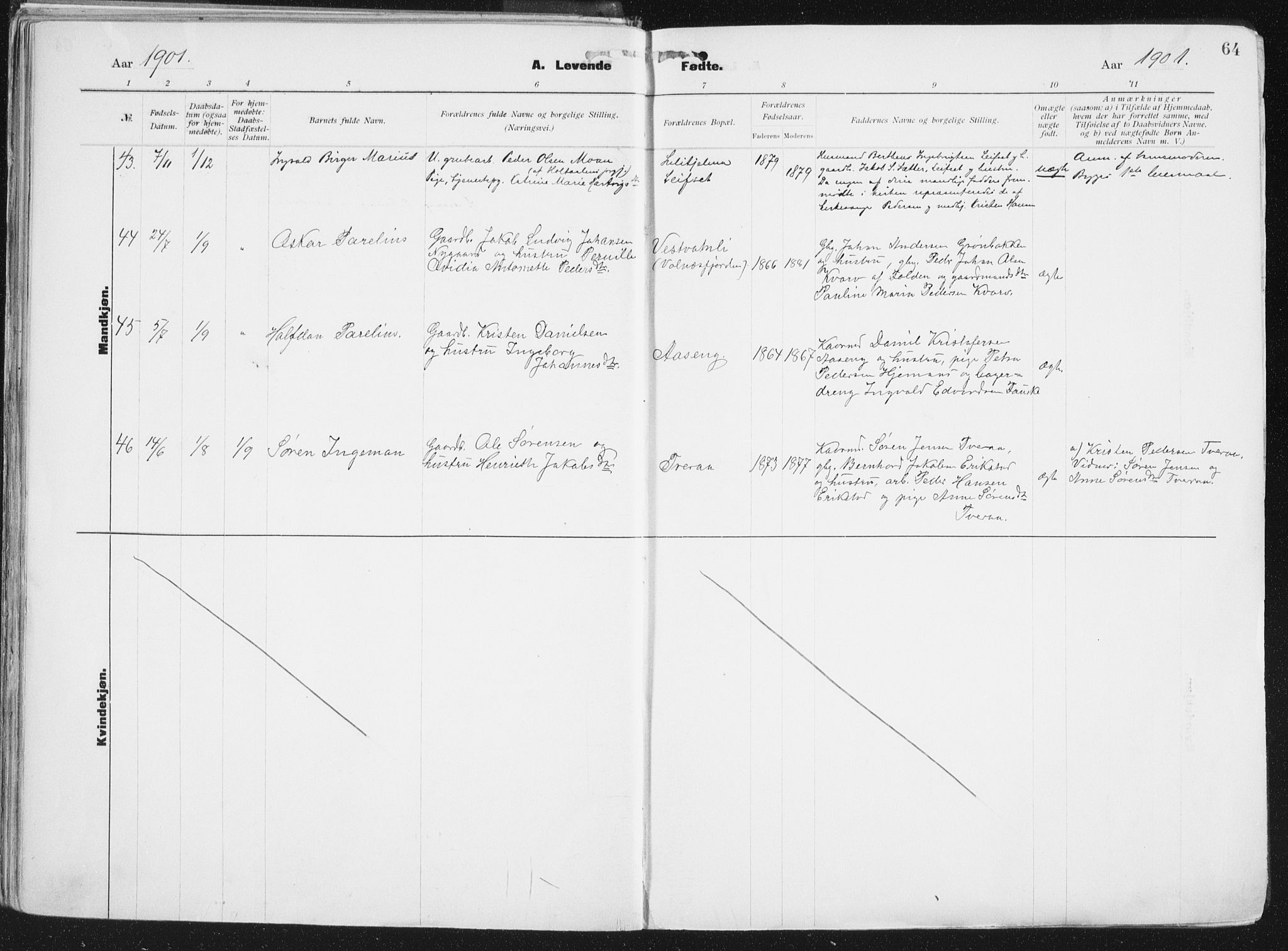 Ministerialprotokoller, klokkerbøker og fødselsregistre - Nordland, AV/SAT-A-1459/849/L0696: Parish register (official) no. 849A08, 1898-1910, p. 64