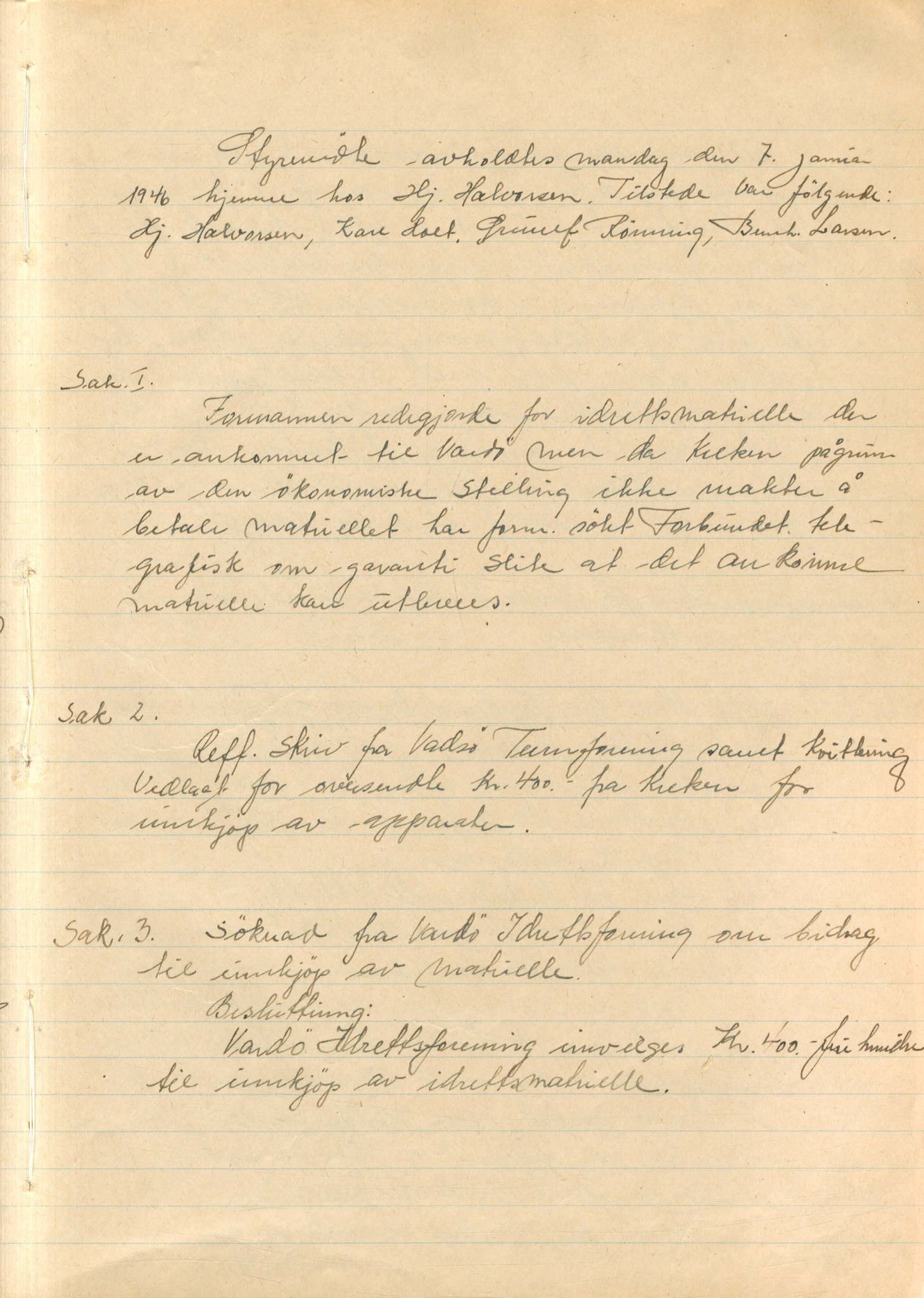 Aust-Finnmark Idrettskrets , FMFB/A-1041/A/L0001: Møteprotokoll for interimstyre, 1945-1951, p. 11