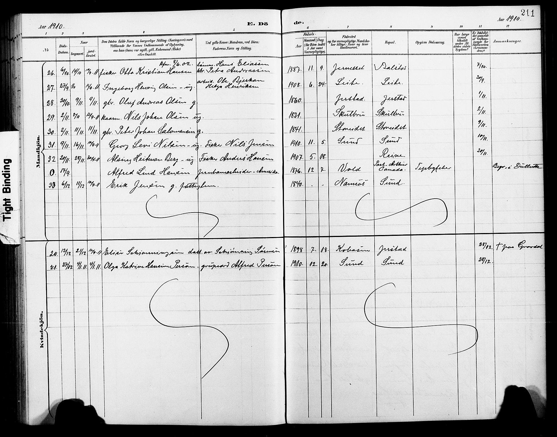 Ministerialprotokoller, klokkerbøker og fødselsregistre - Nordland, AV/SAT-A-1459/881/L1168: Parish register (copy) no. 881C05, 1900-1911, p. 211