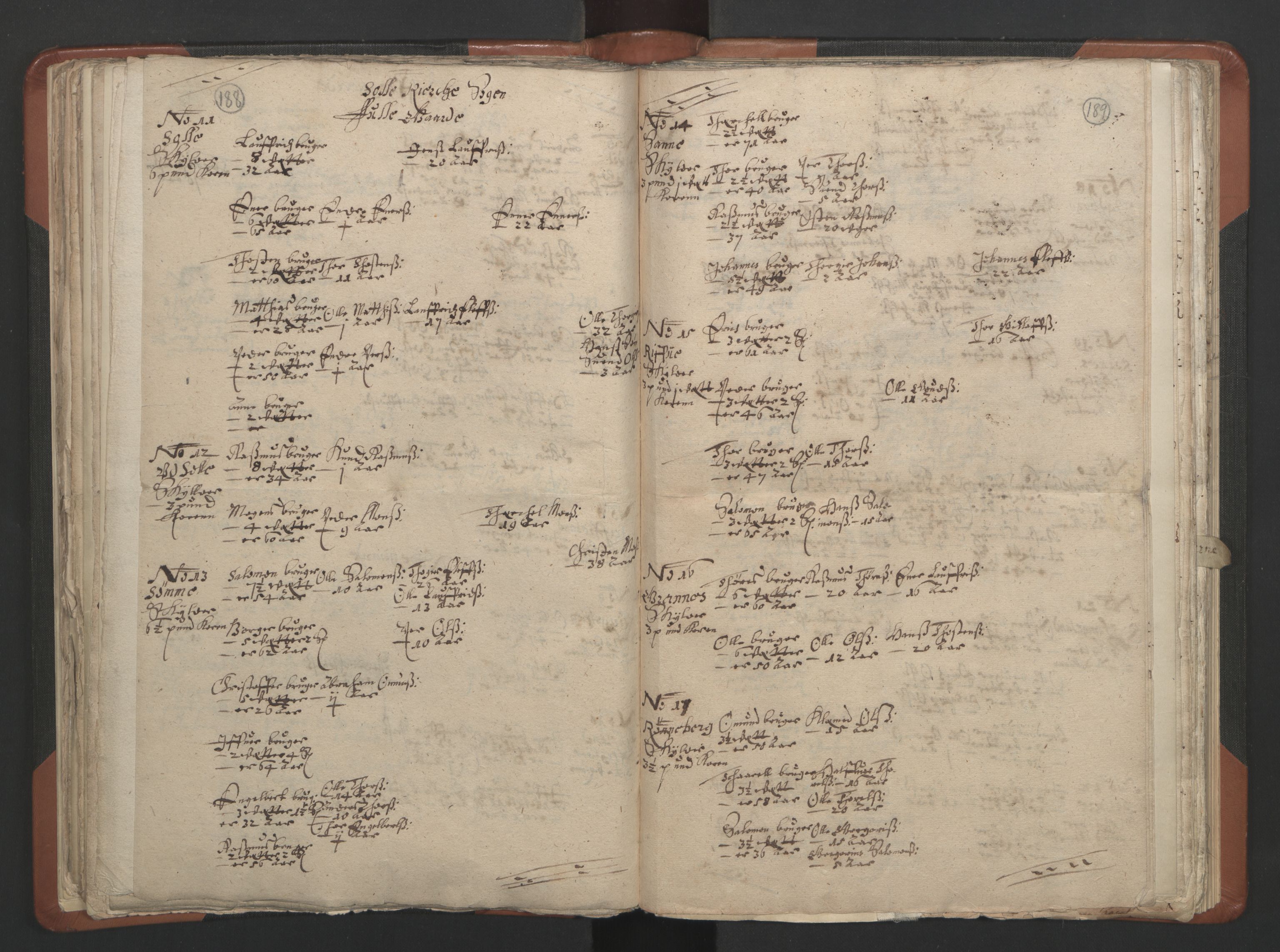 RA, Vicar's Census 1664-1666, no. 17: Jæren deanery and Dalane deanery, 1664-1666, p. 188-189