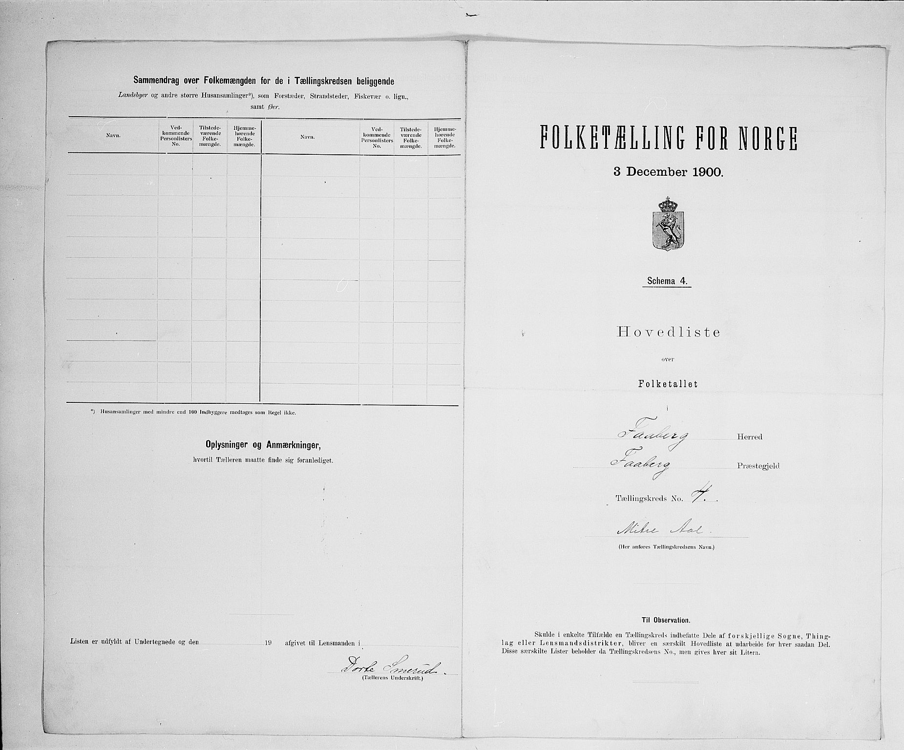 SAH, 1900 census for Fåberg, 1900, p. 38