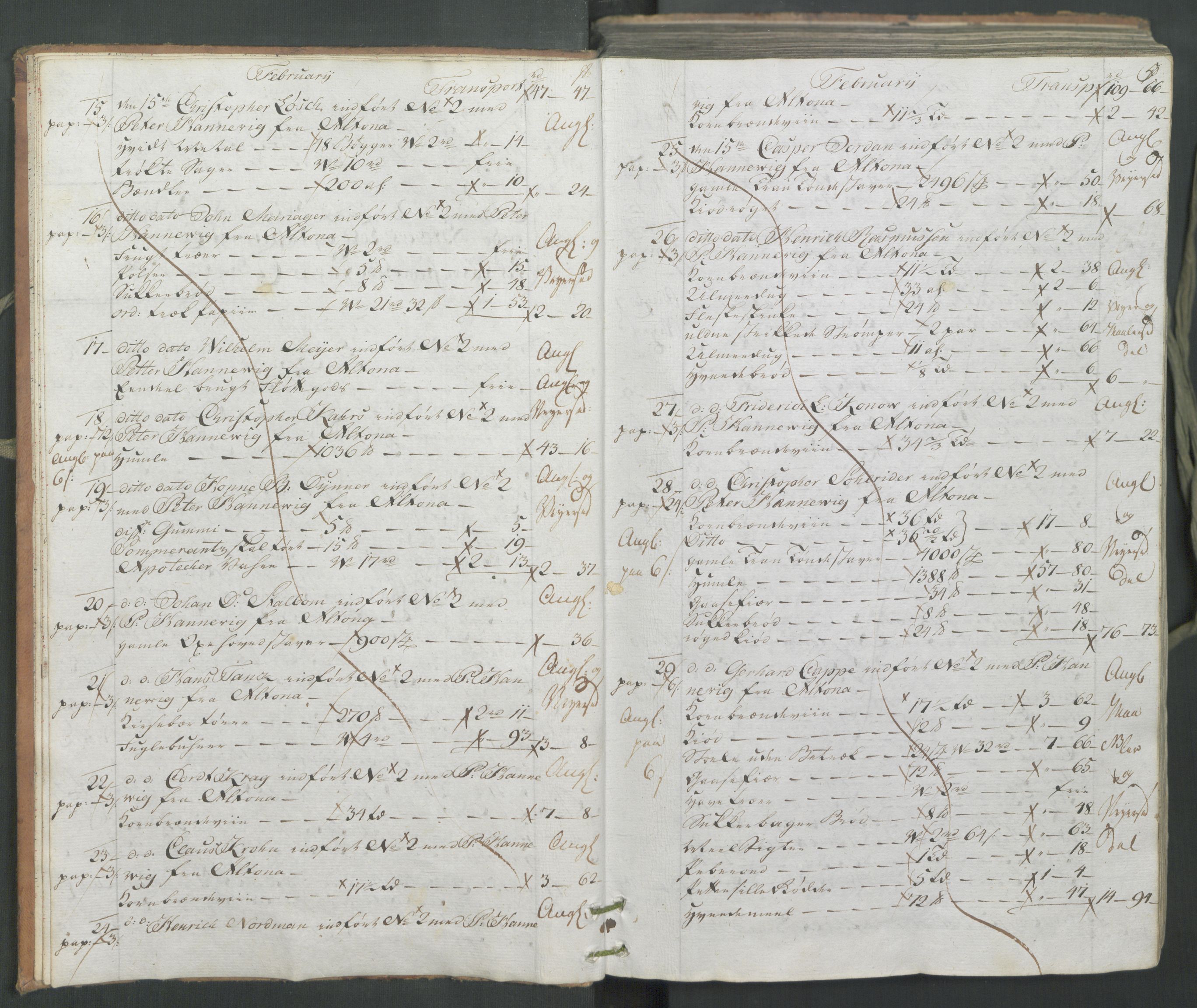Generaltollkammeret, tollregnskaper, AV/RA-EA-5490/R26/L0222/0001: Tollregnskaper Bergen A / Inngående hovedtollbok, 1786, p. 4b-5a