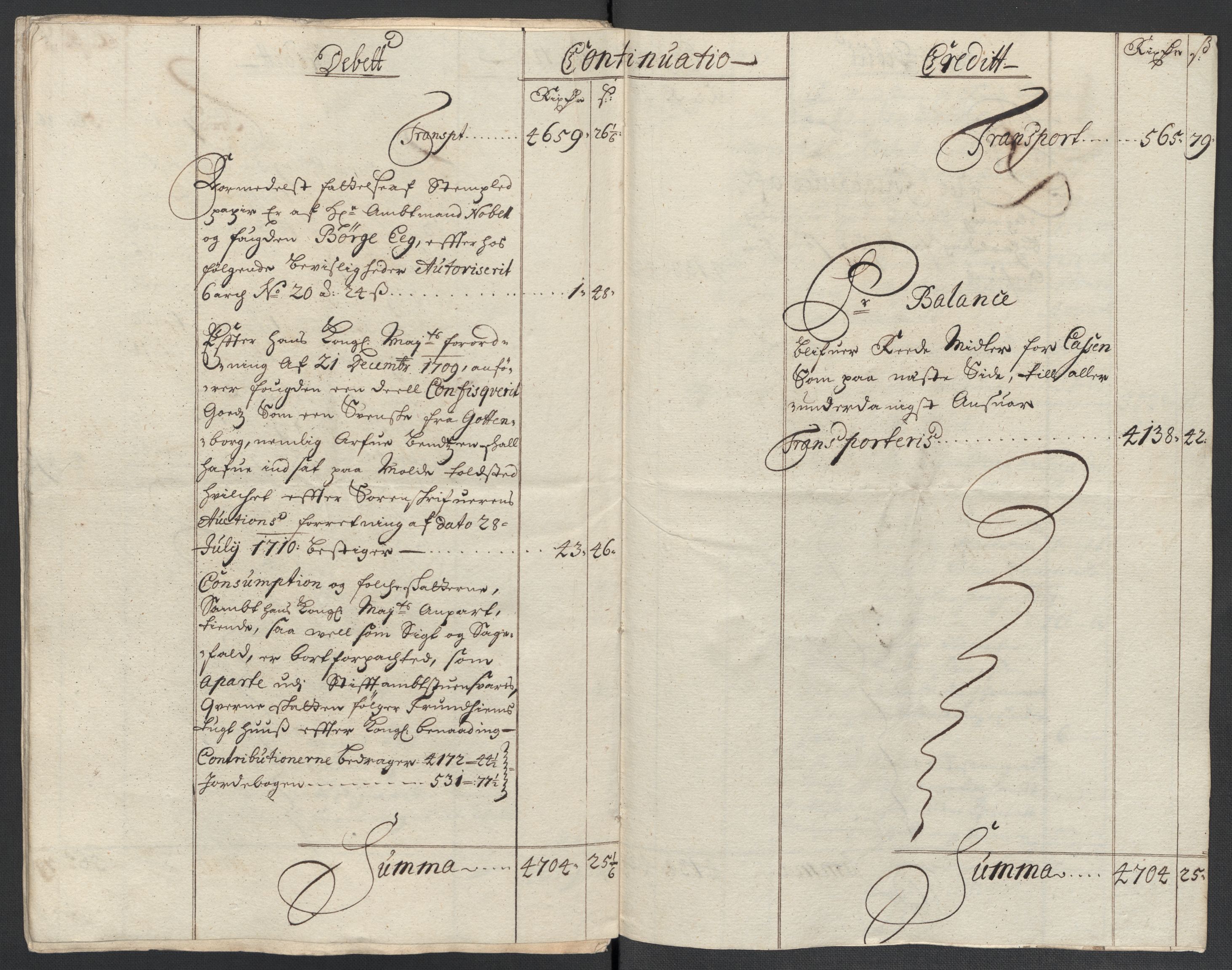 Rentekammeret inntil 1814, Reviderte regnskaper, Fogderegnskap, AV/RA-EA-4092/R55/L3659: Fogderegnskap Romsdal, 1709-1710, p. 274