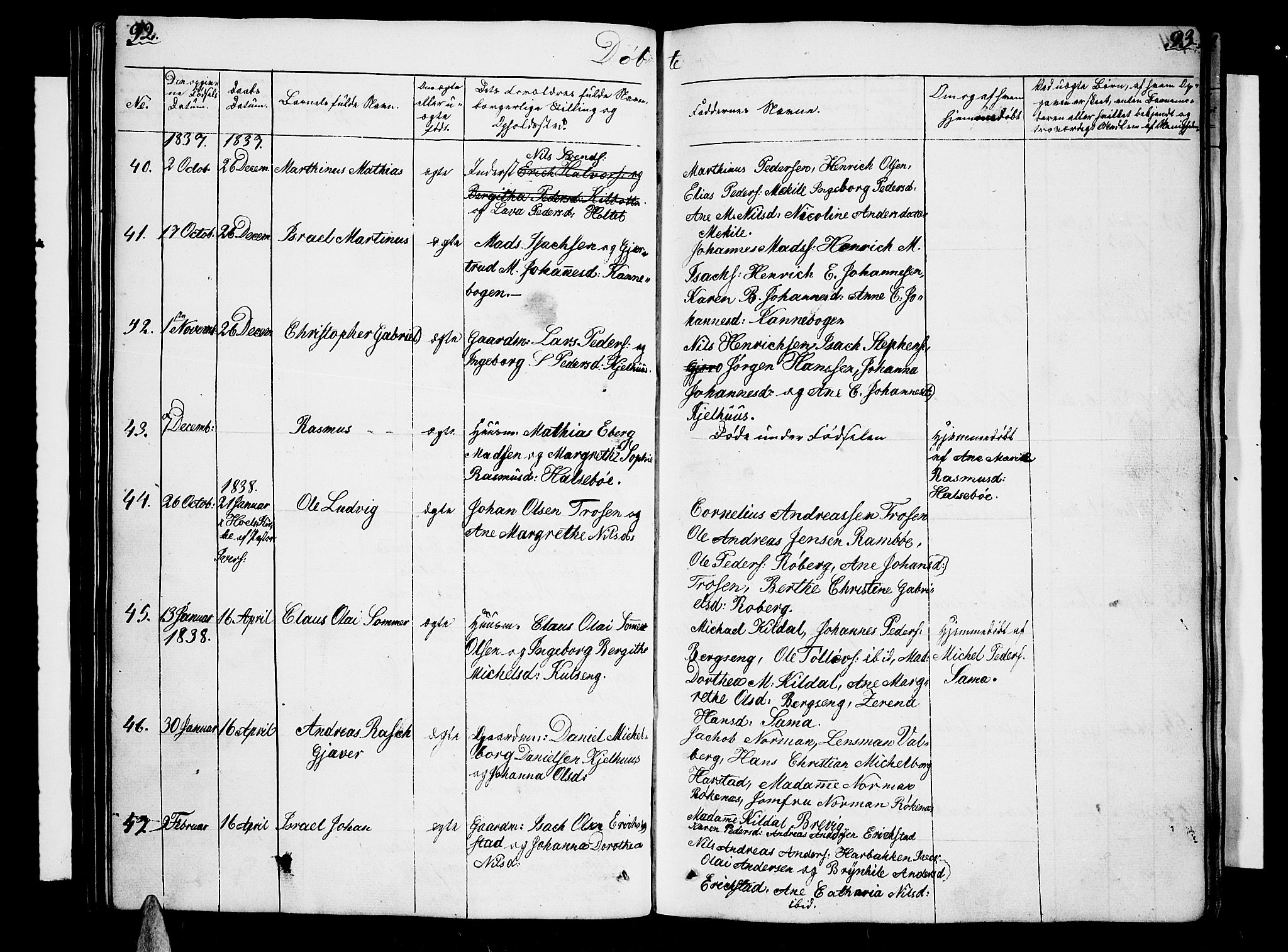 Trondenes sokneprestkontor, AV/SATØ-S-1319/H/Hb/L0005klokker: Parish register (copy) no. 5, 1834-1845, p. 92-93